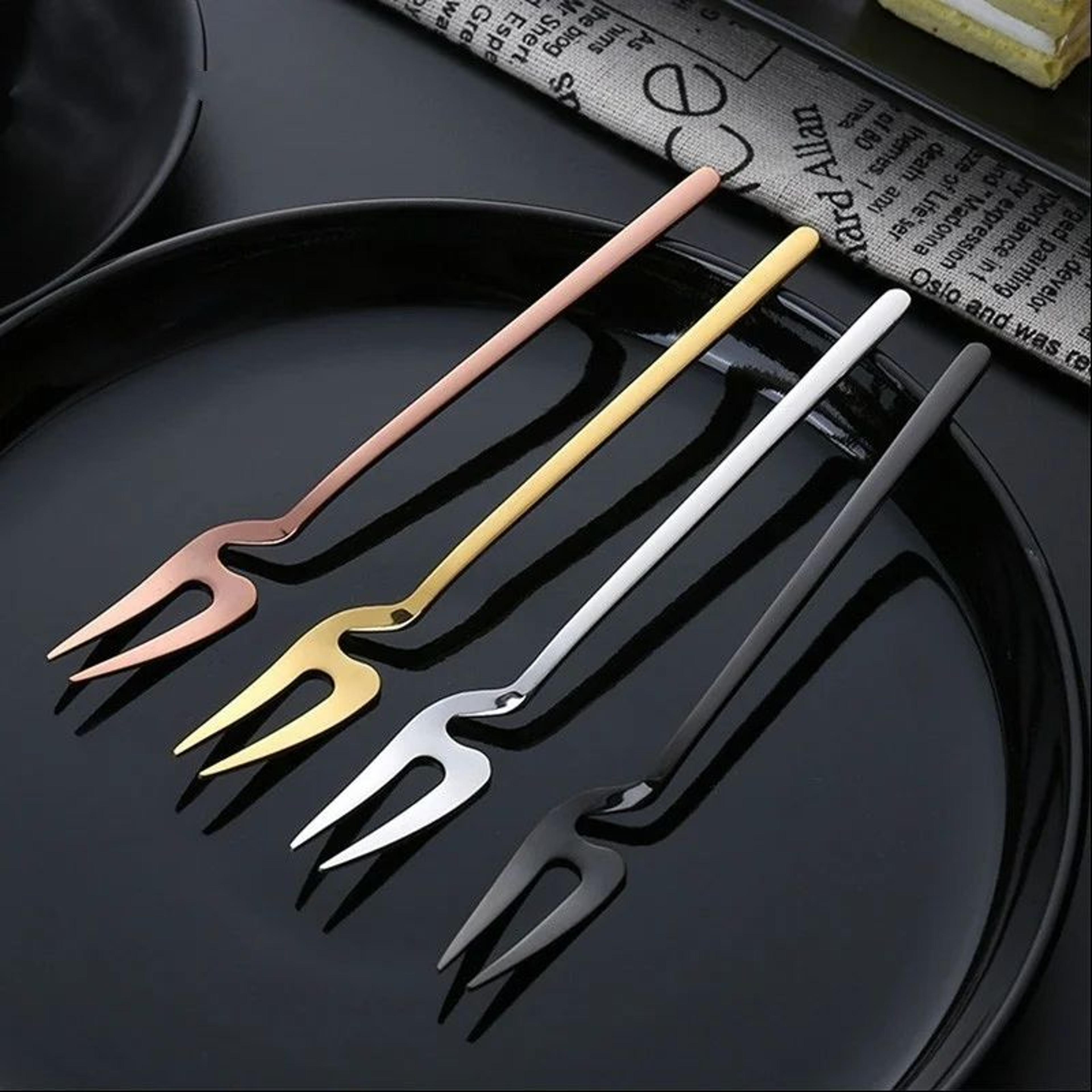 Elegant Stainless Steel Dessert Fork  Fruit Cocktail  Salad Serving Fork 1