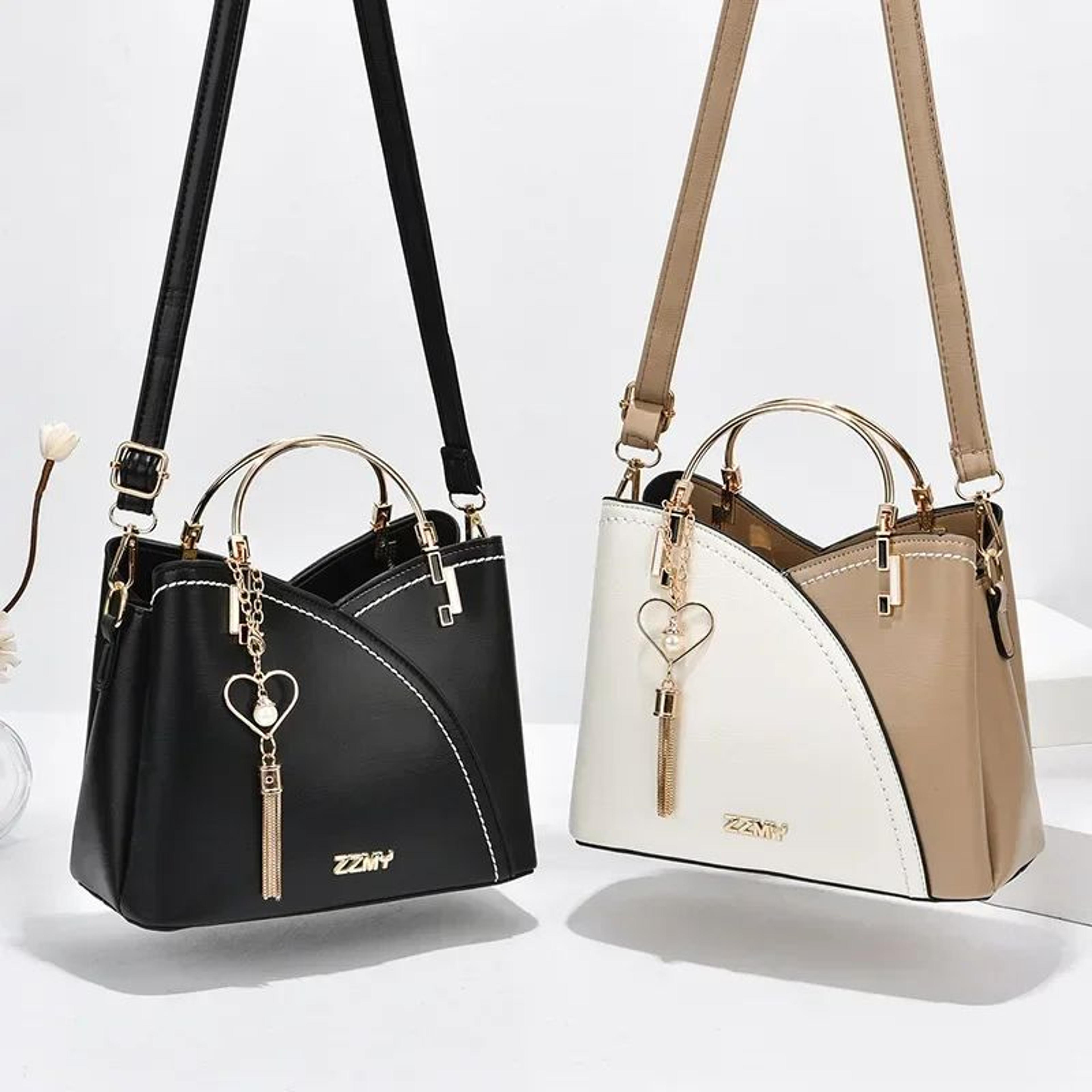 Elegant Patchwork PU Leather Shoulder Bag  Women Office Messenger Handbag 0