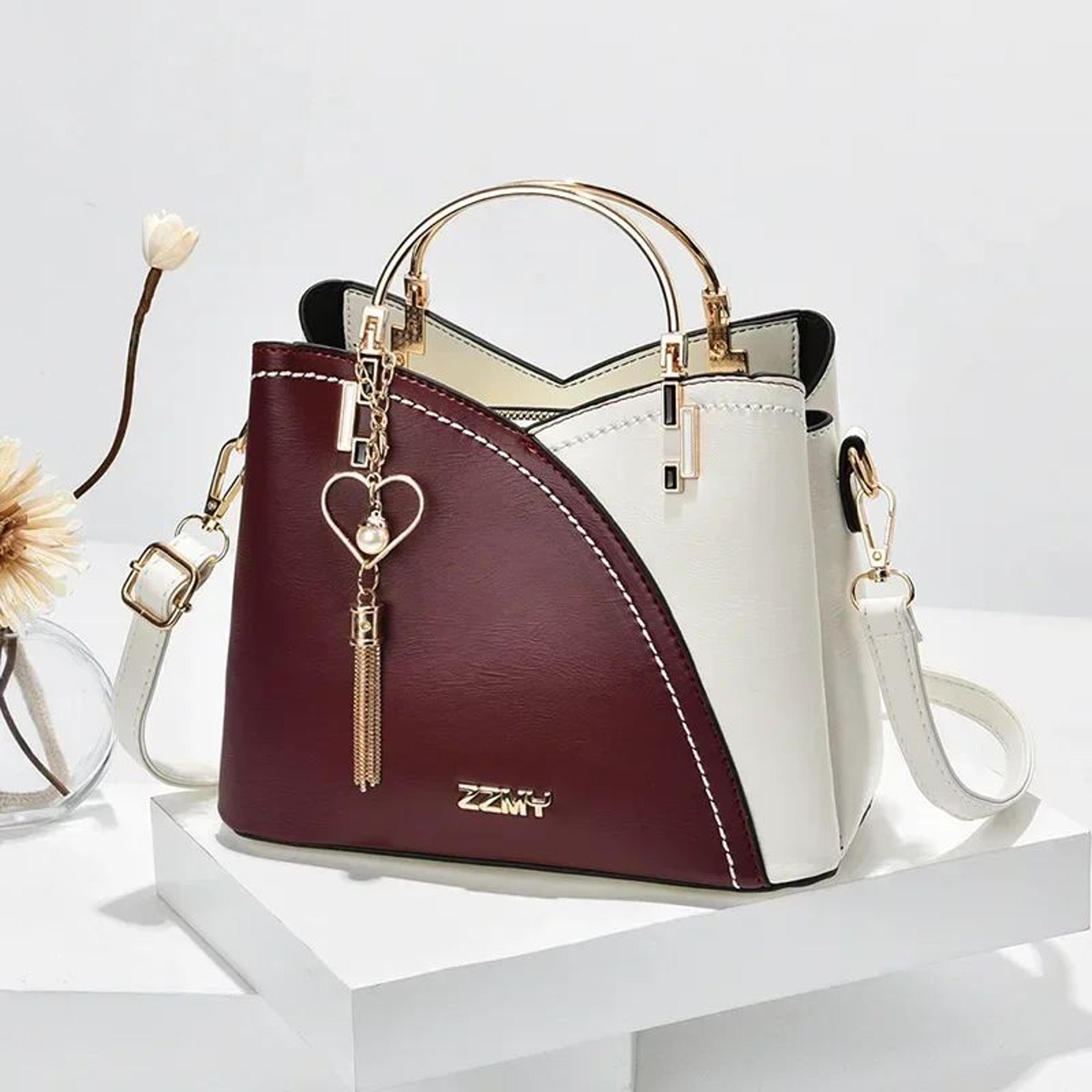 Elegant Patchwork PU Leather Shoulder Bag  Women Office Messenger Handbag 7