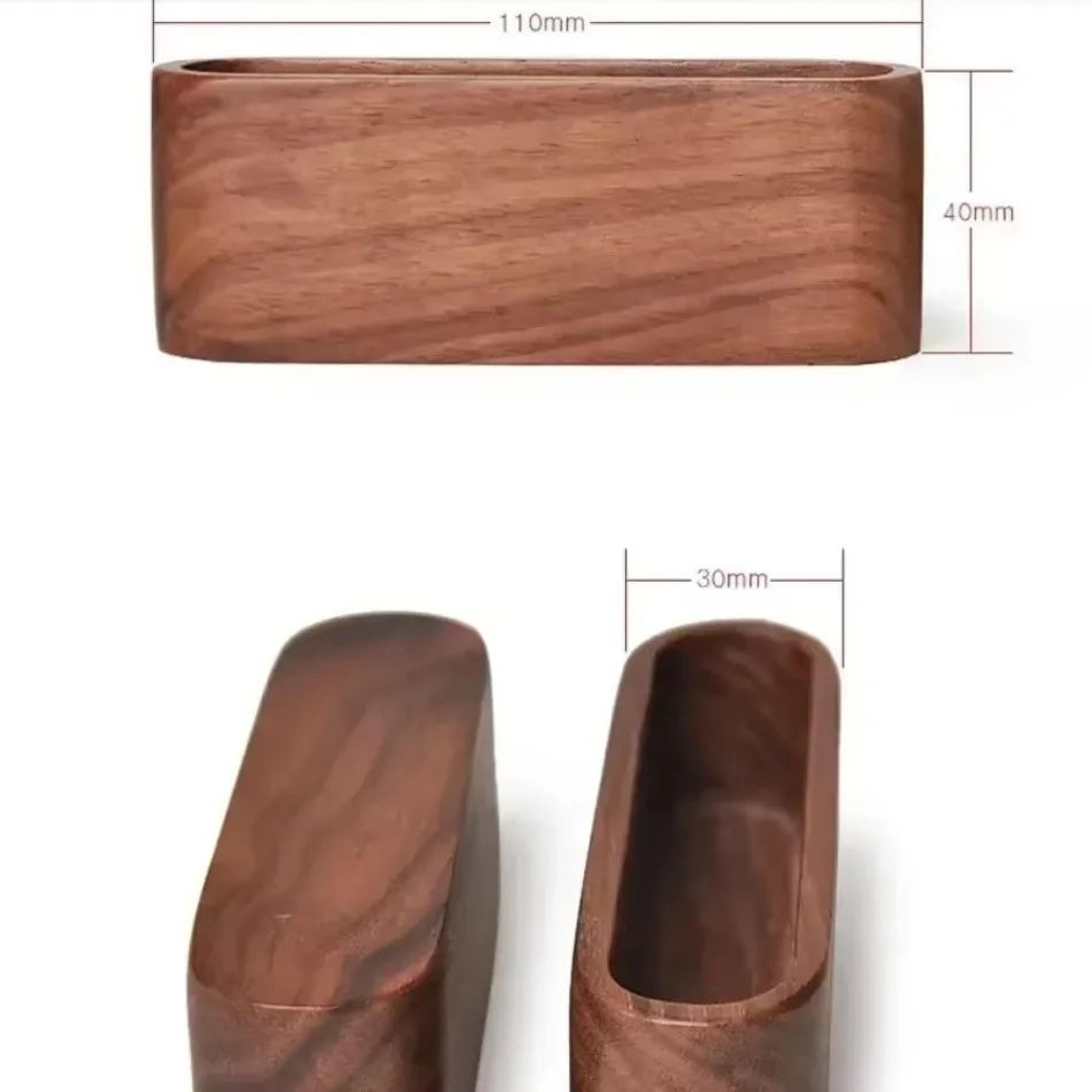 Black Walnut Wooden Business Card Box  Solid Wood Desktop Business Card Holder With Large Capacity  4