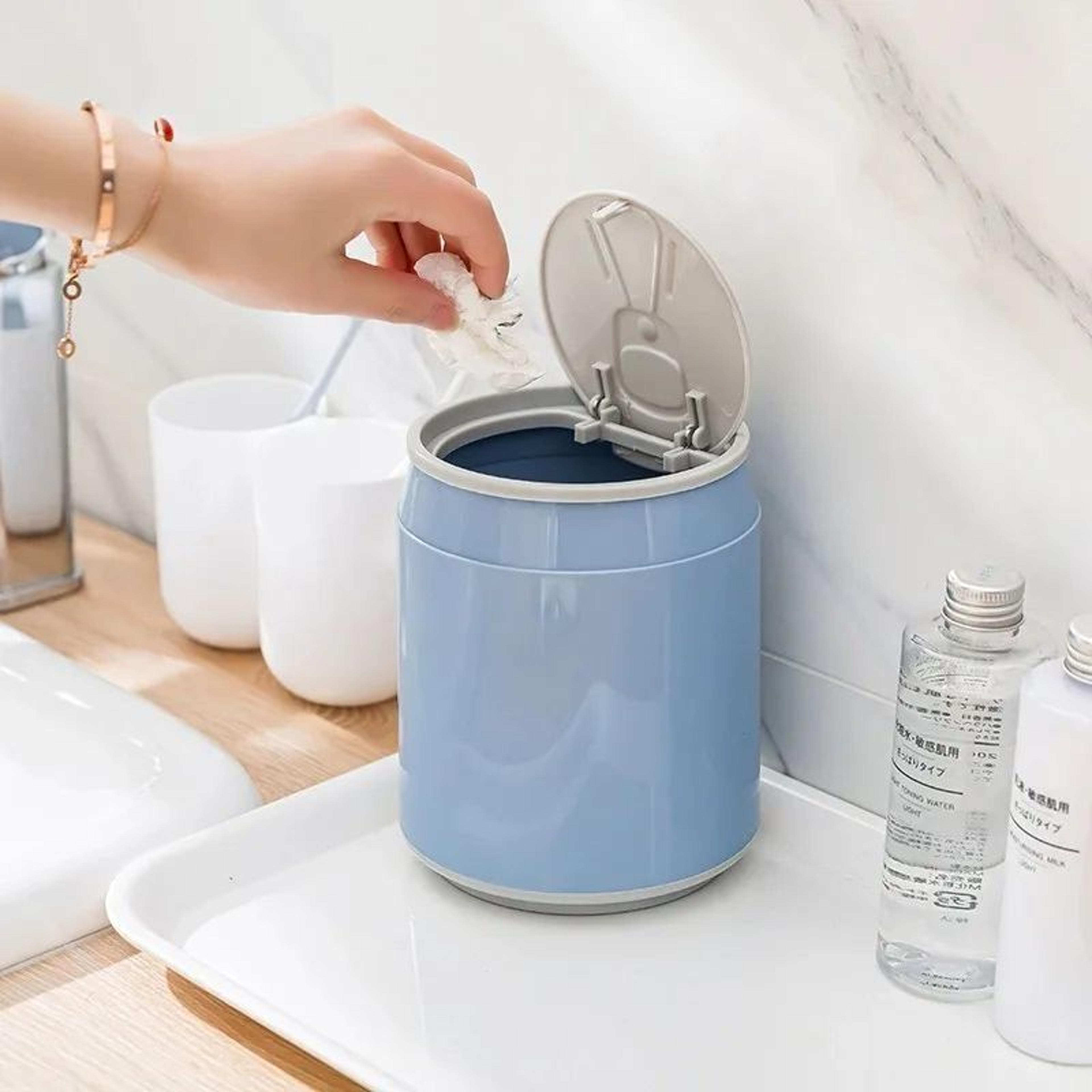 Press Lid Desktop Trash Can Compact Mini Garbage Bin For Home And Office 2