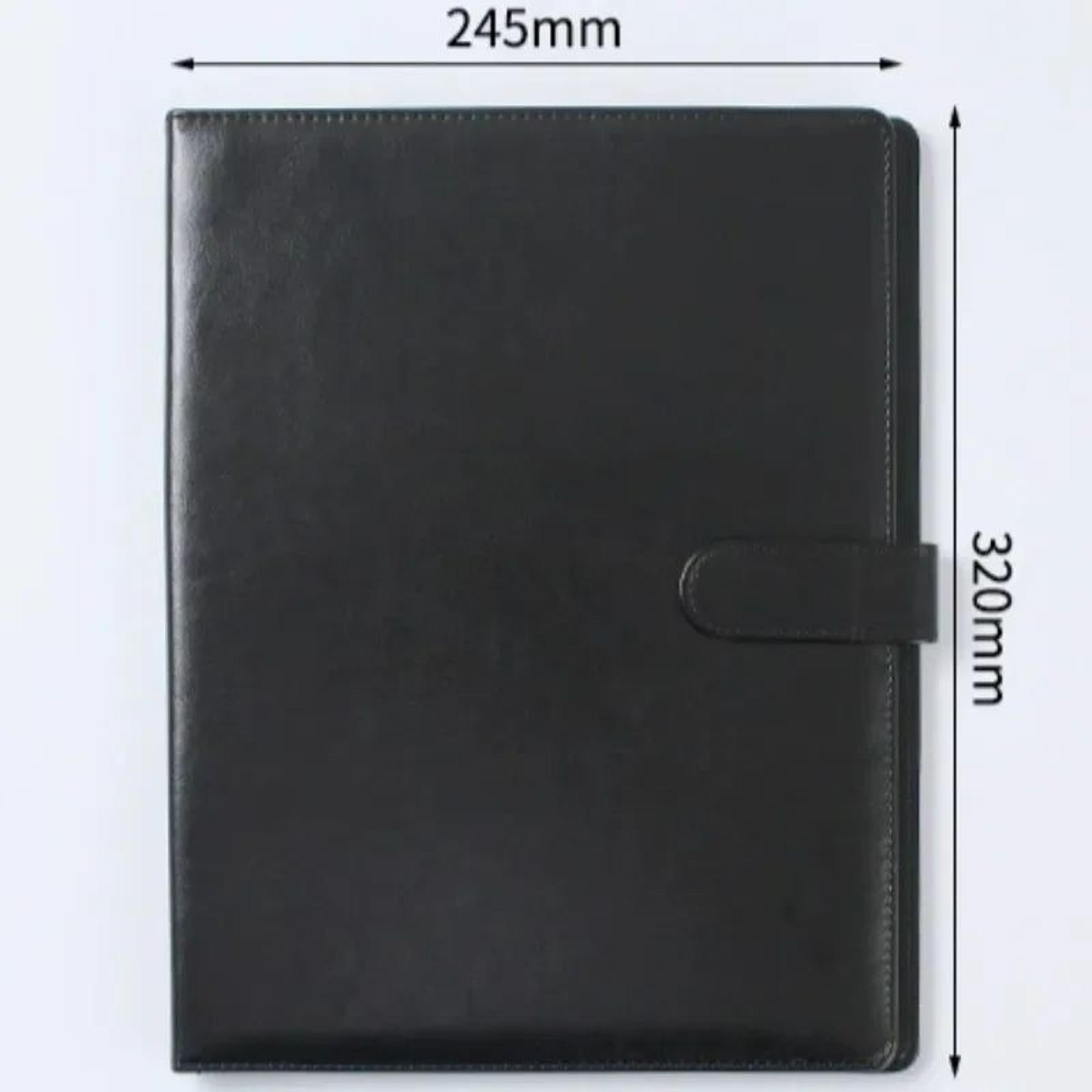 A4 PU Leather Business Portfolio Folder With Magnetic Closure And Memo Pad 6