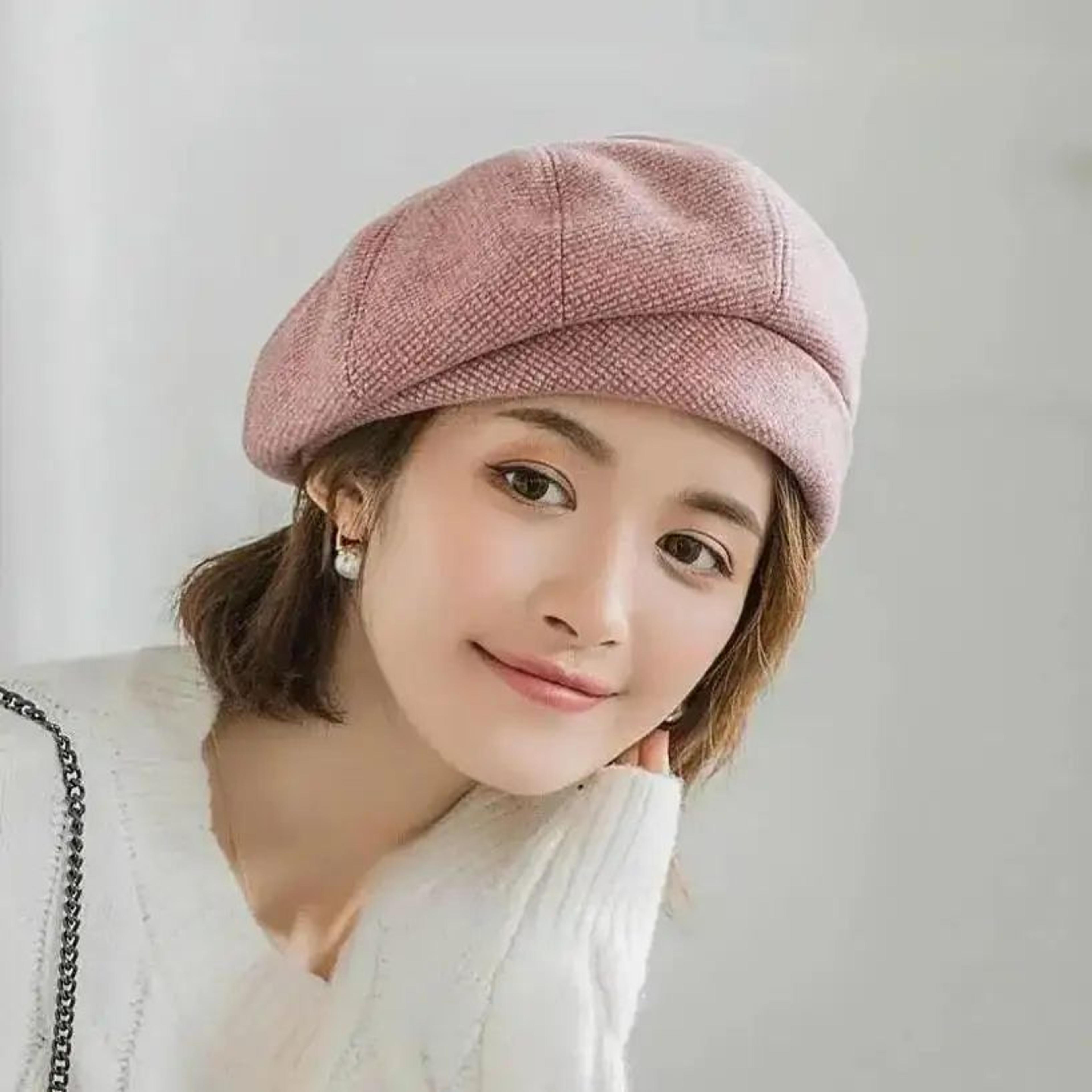 Classic Houndstooth Beret  Chic Women Beret Hat In KoreanInspired British Style 3