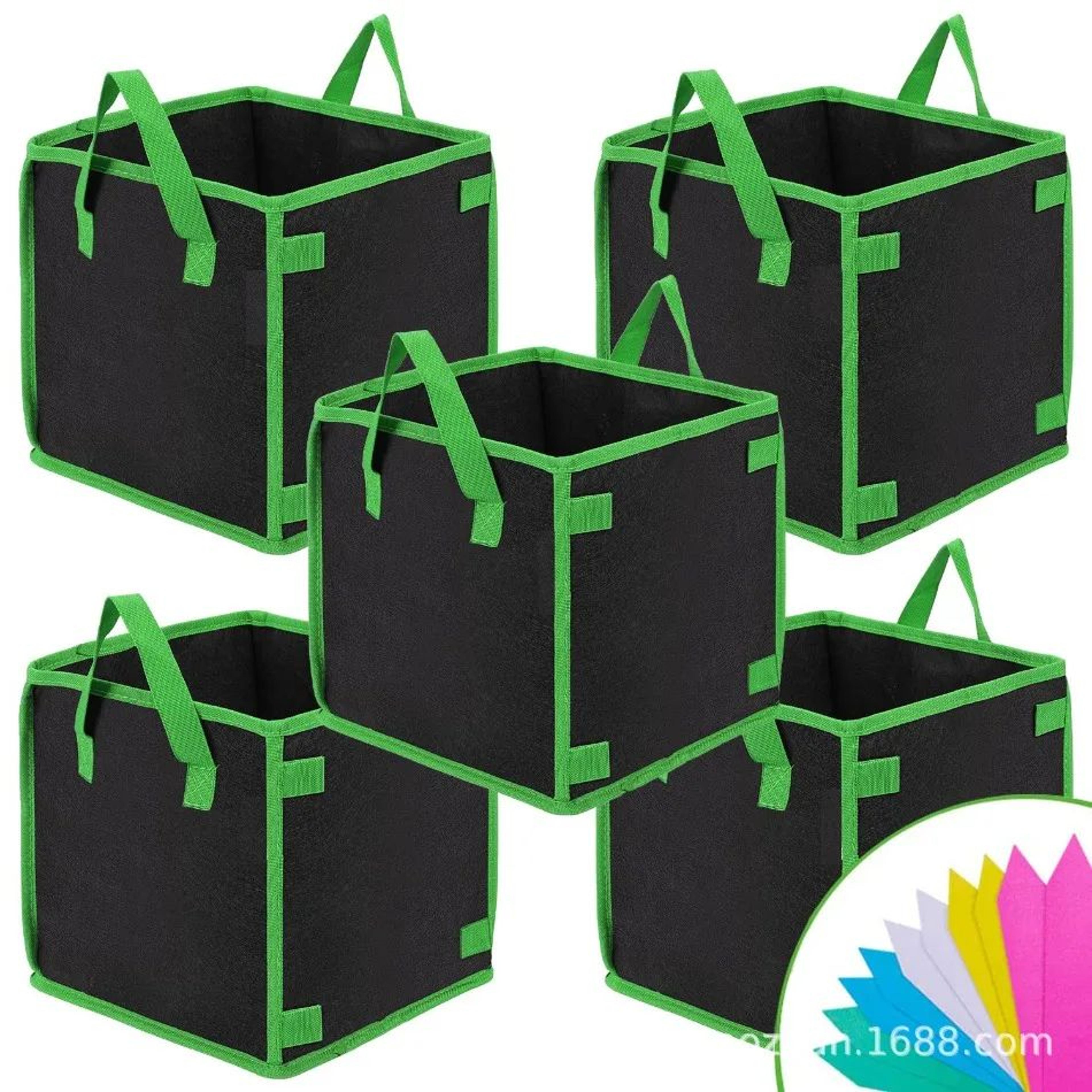 growcube square fabric grow bag – thick non-woven planting bag with handles for indoor & outdoor gardening