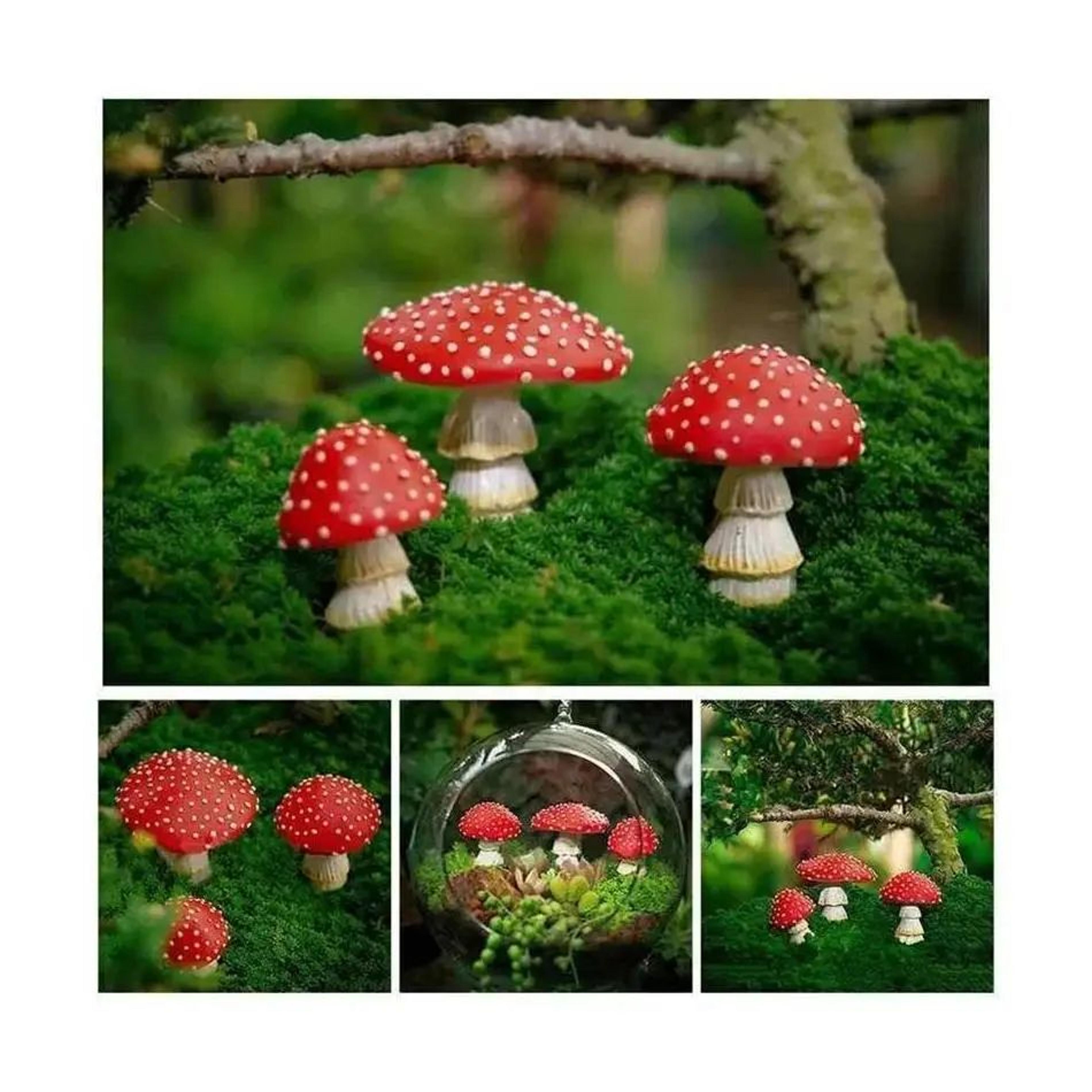 GlowShroom 3Piece Mini Mushroom Garden Decor  GlowintheDark Fairy Garden Miniatures 5