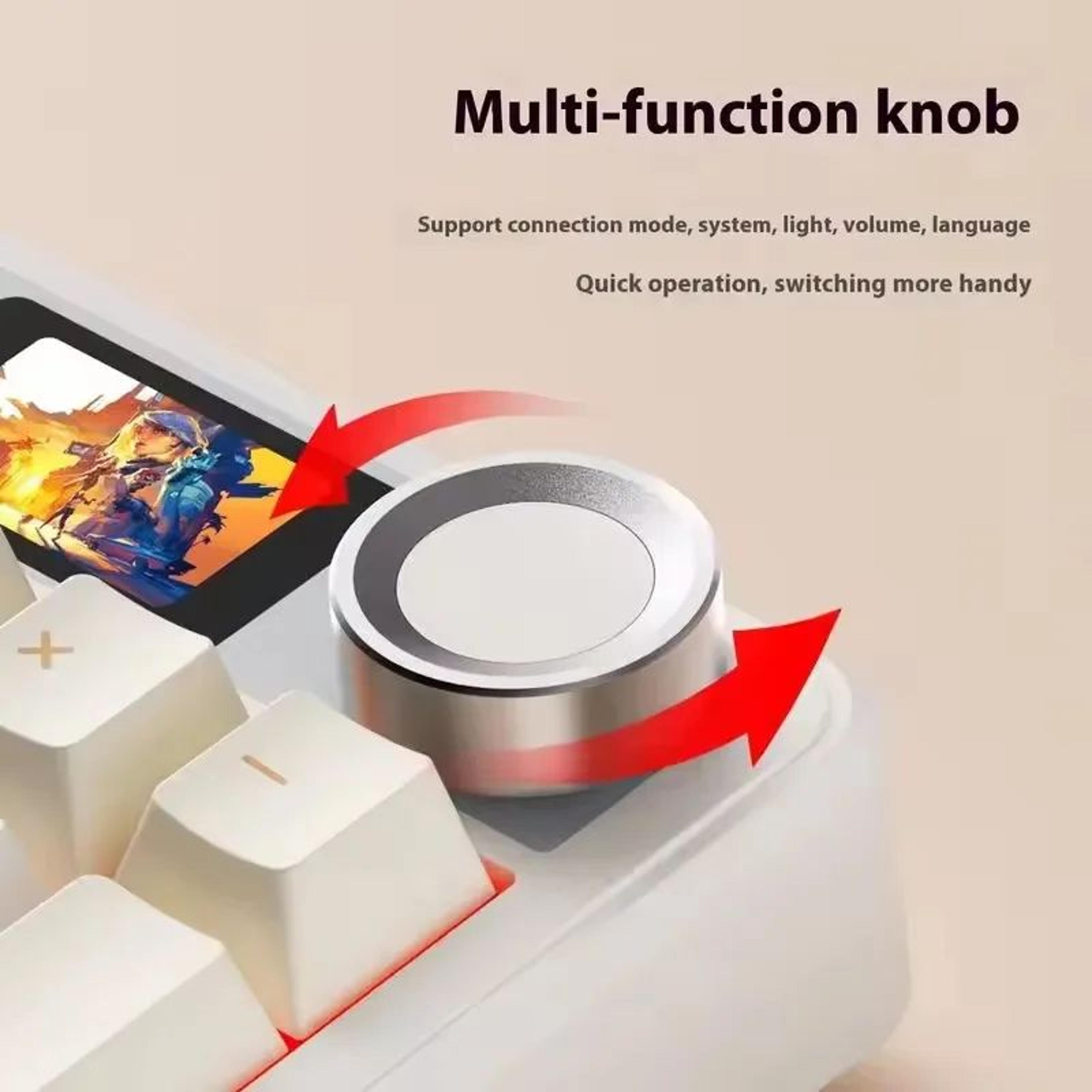 AULA F108 Pro TriMode Wireless Mechanical Keyboard  RGB Gaming Keyboard With TFT Smart Display  Con 2