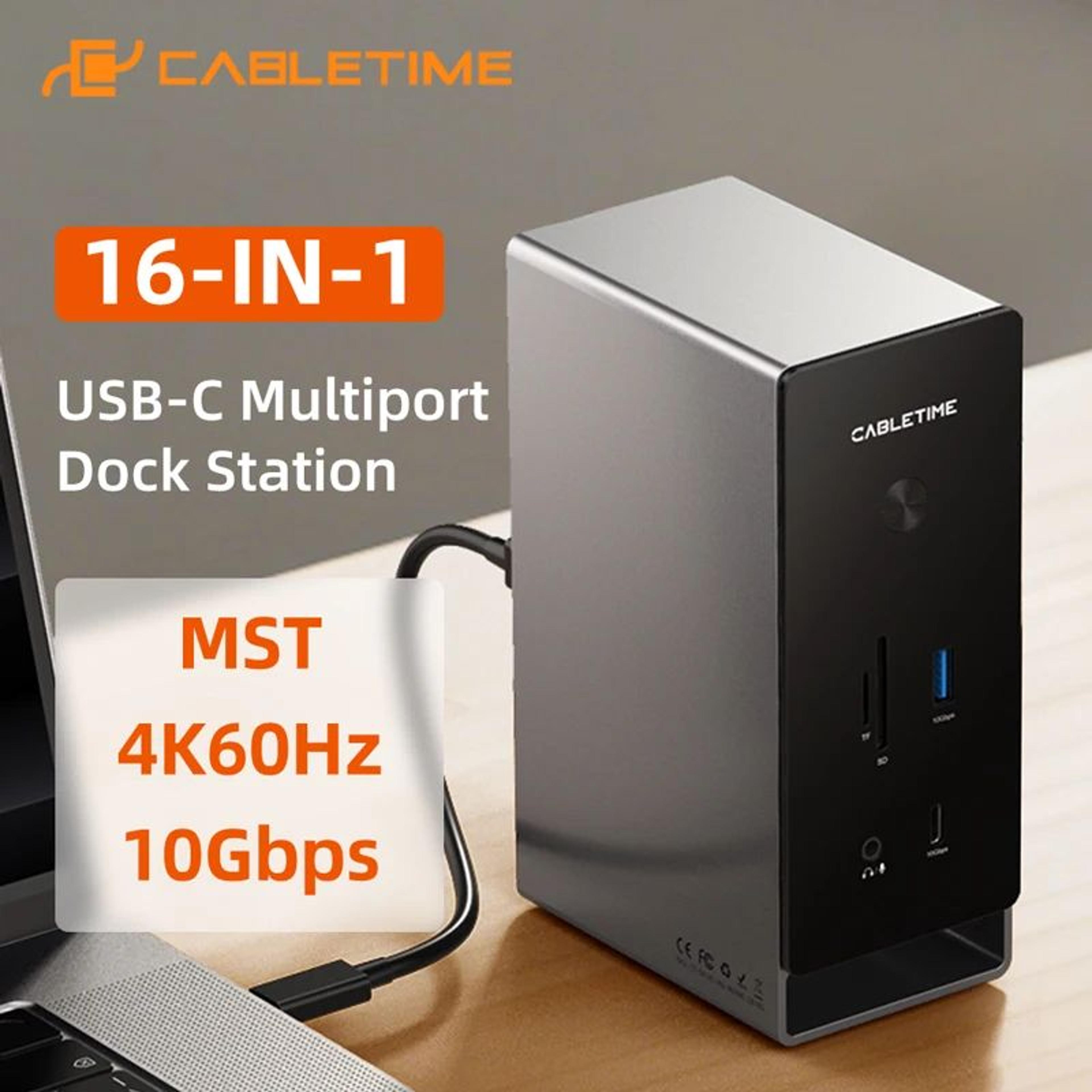 CABLETIME ProExpand 16in1 USB C Docking Station  4K60Hz Type C Dock With HDMI PD100W  Gigabit Ether 0