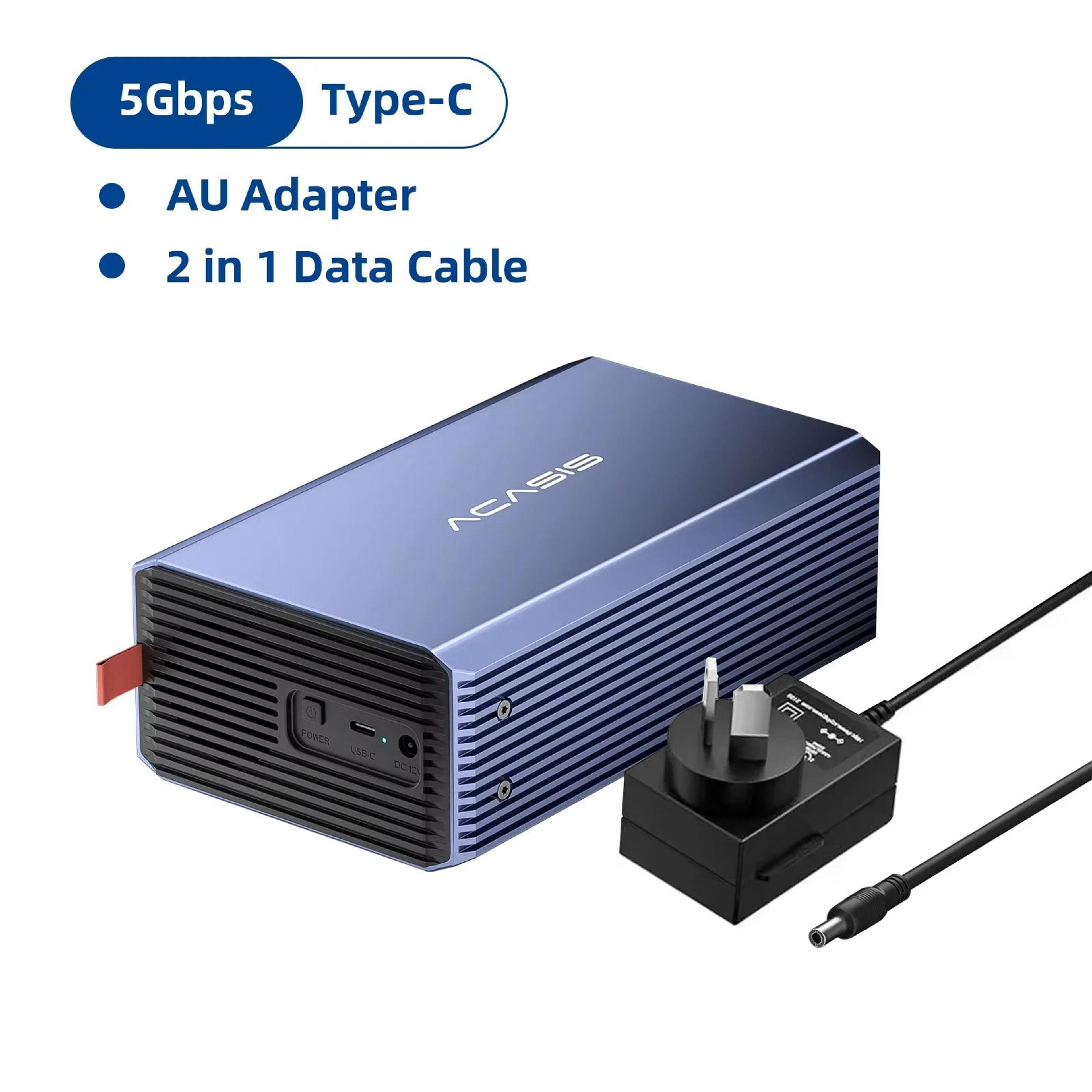 Acasis Dual Bay RAID Hard Drive Enclosure 60TB SATA To USB Dock 4
