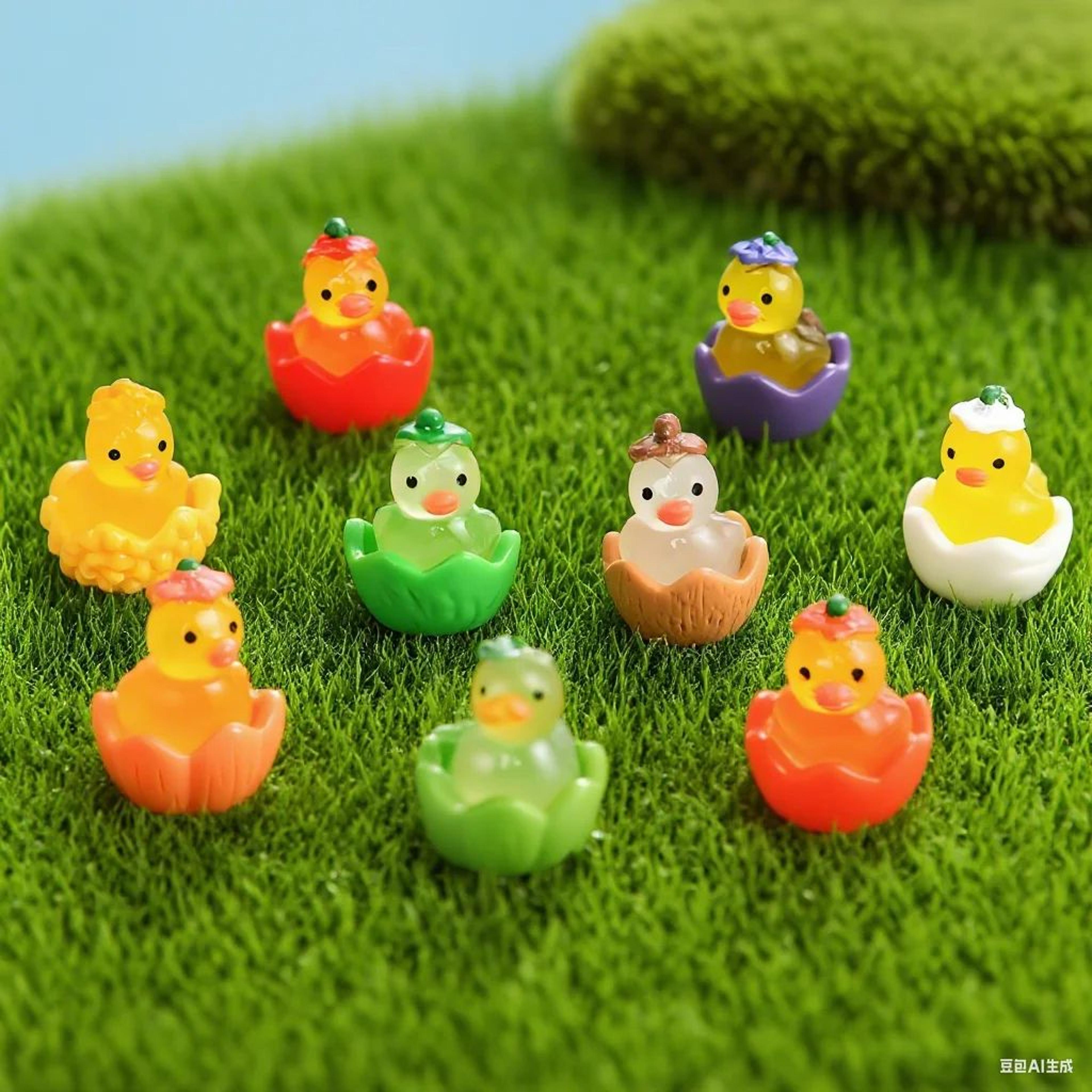 GlowintheDark Mini Duck Garden Decor  Luminous Resin Animal Figurines For Fairy Gardens  Potted Pla 6