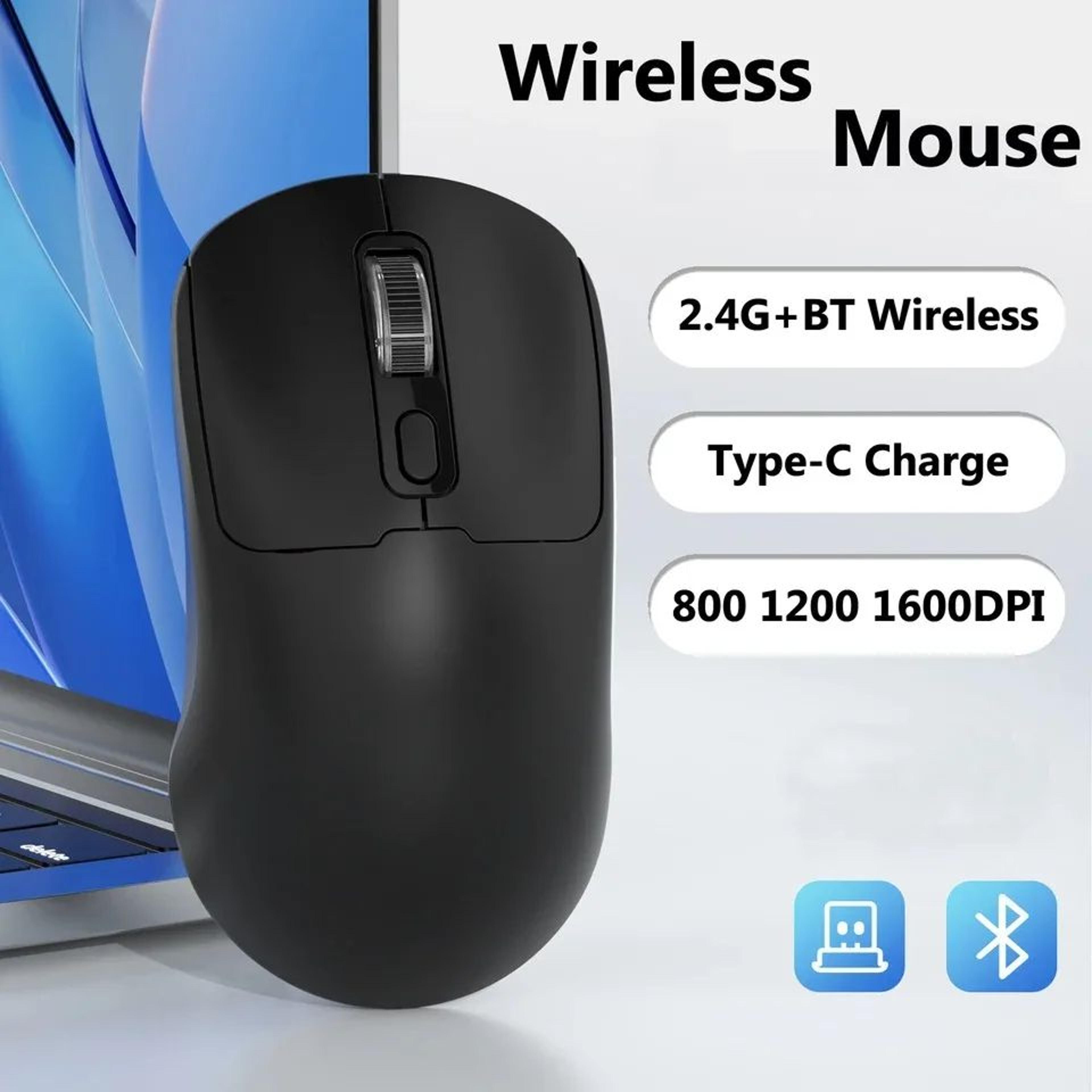 Dual Mode Bluetooth Wireless Mouse  Silent Rechargeable 24G Gaming  Office Mouse 4