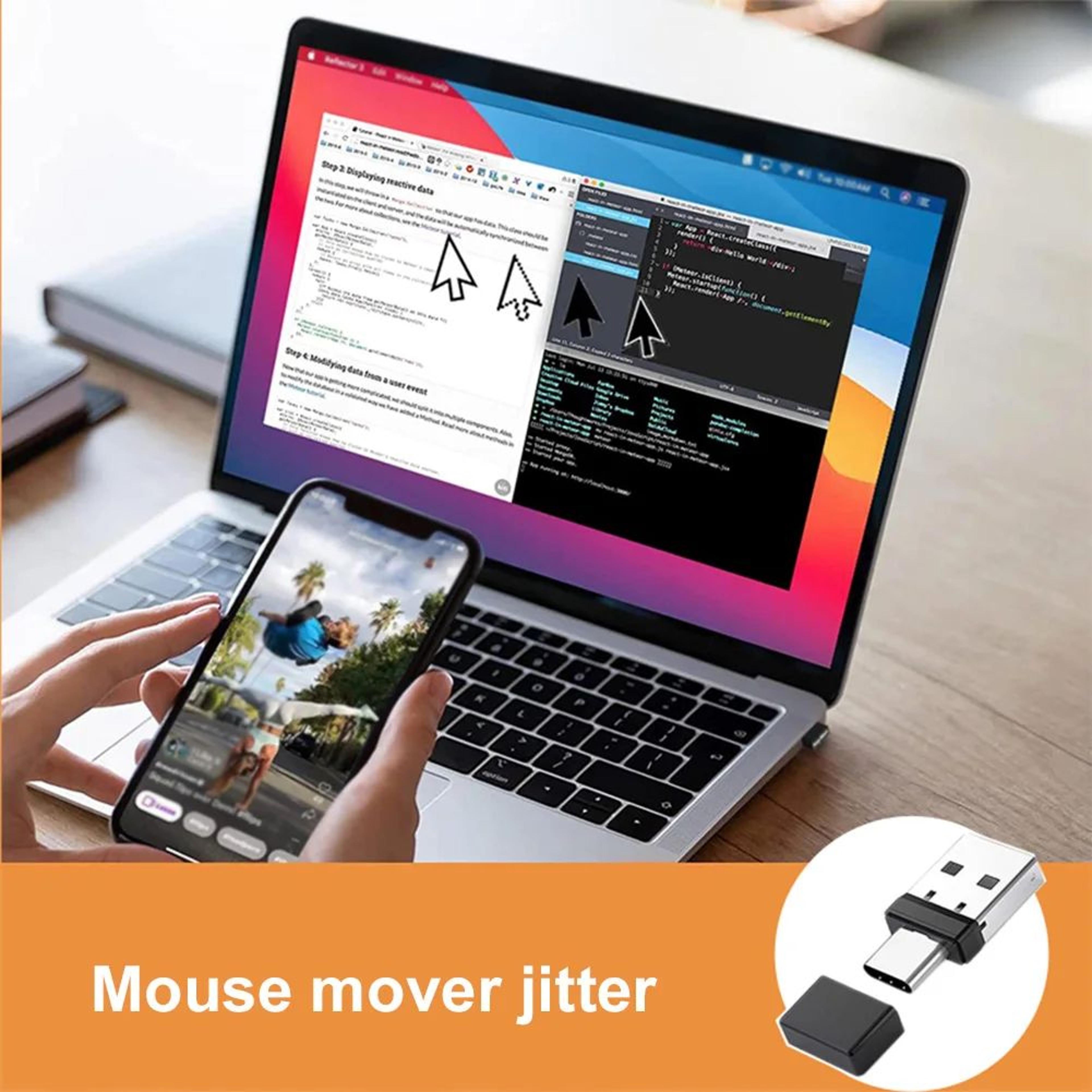 2in1 USBC Undetectable Mouse Jiggler Keep Computer Awake Device 1