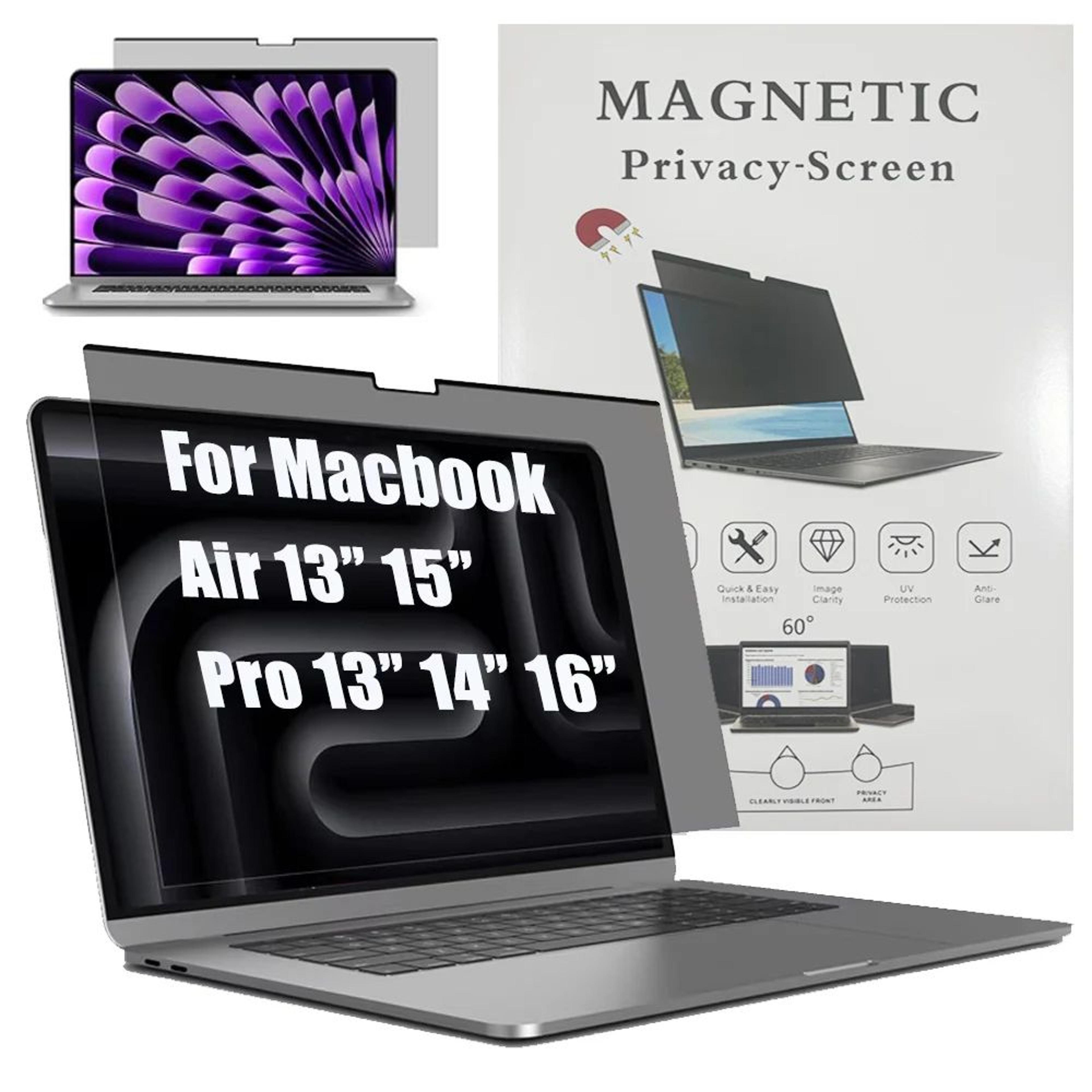 magnetic macbook privacy screen protector for macbook air 13.6 and macbook pro 14