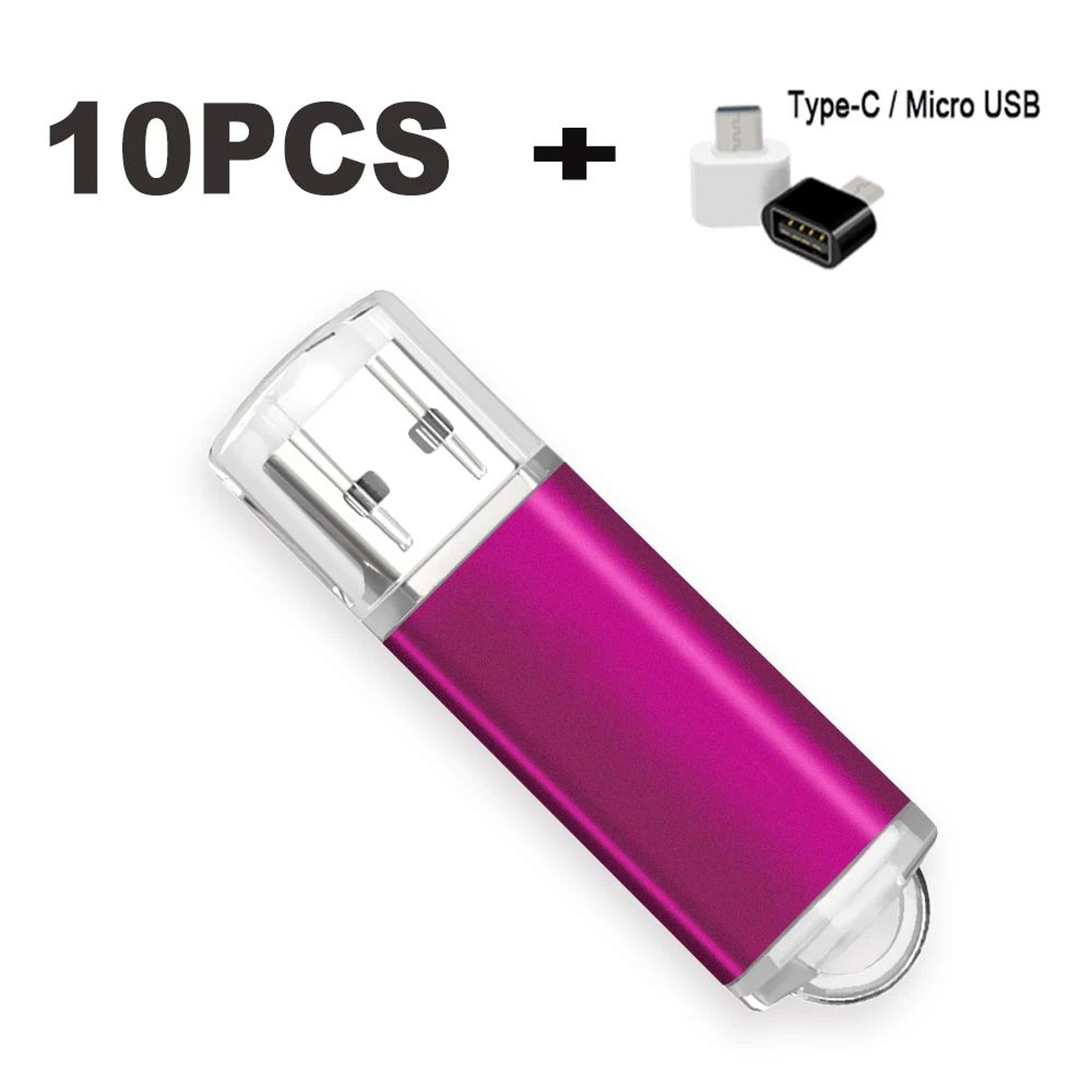 10Pack Color USB Flash Drive 20  Customizable Mini USB Memory Stick Set 4GB128GB 14