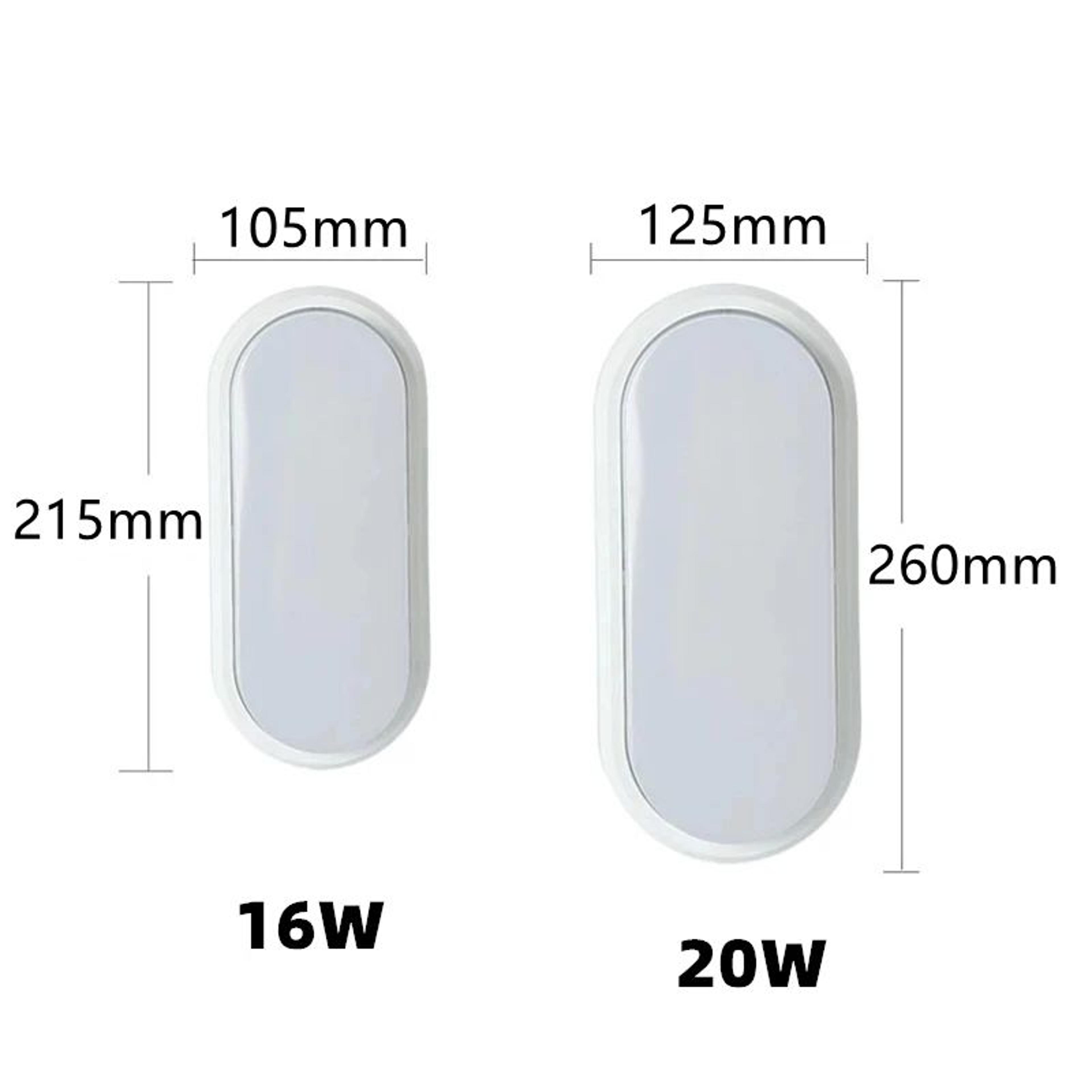 AquaGlow Modern LED Moistureproof Wall Lamp  Oval Bathroom  Outdoor Surface Light 16W20W 1