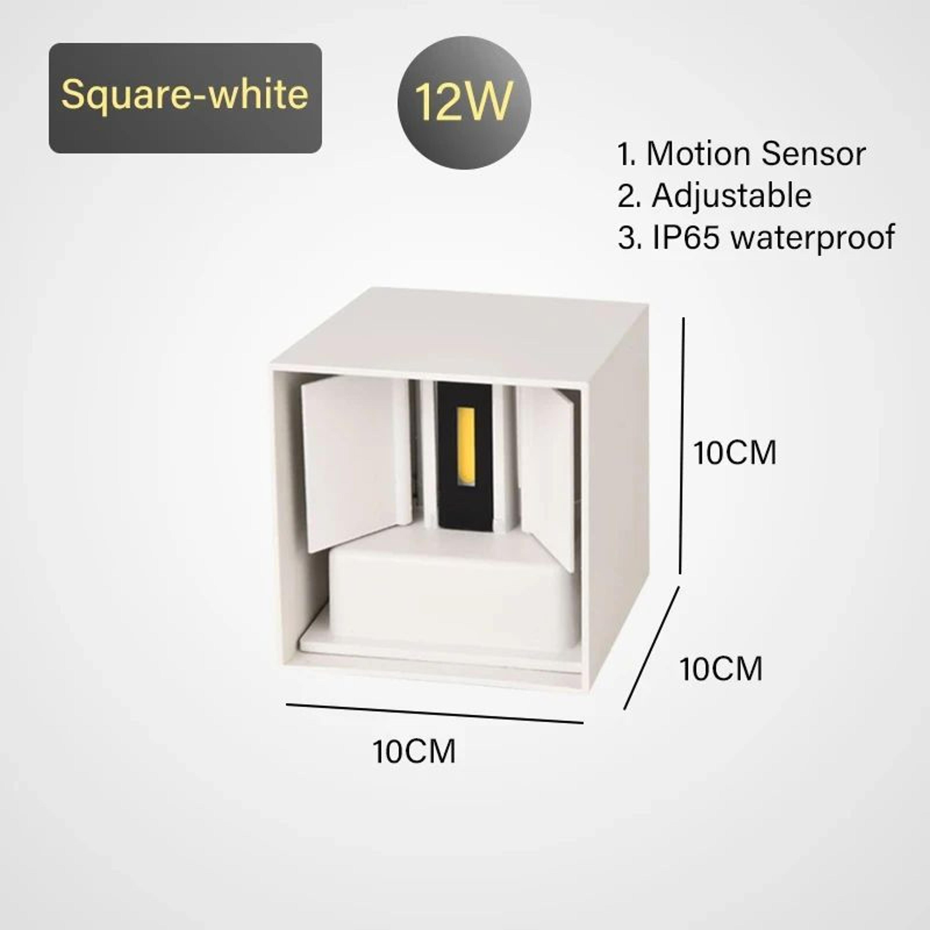 TRAZOS 12W PIR Motion Sensor LED Wall Light  IP65 Waterproof Indoor  Outdoor Sconce 5