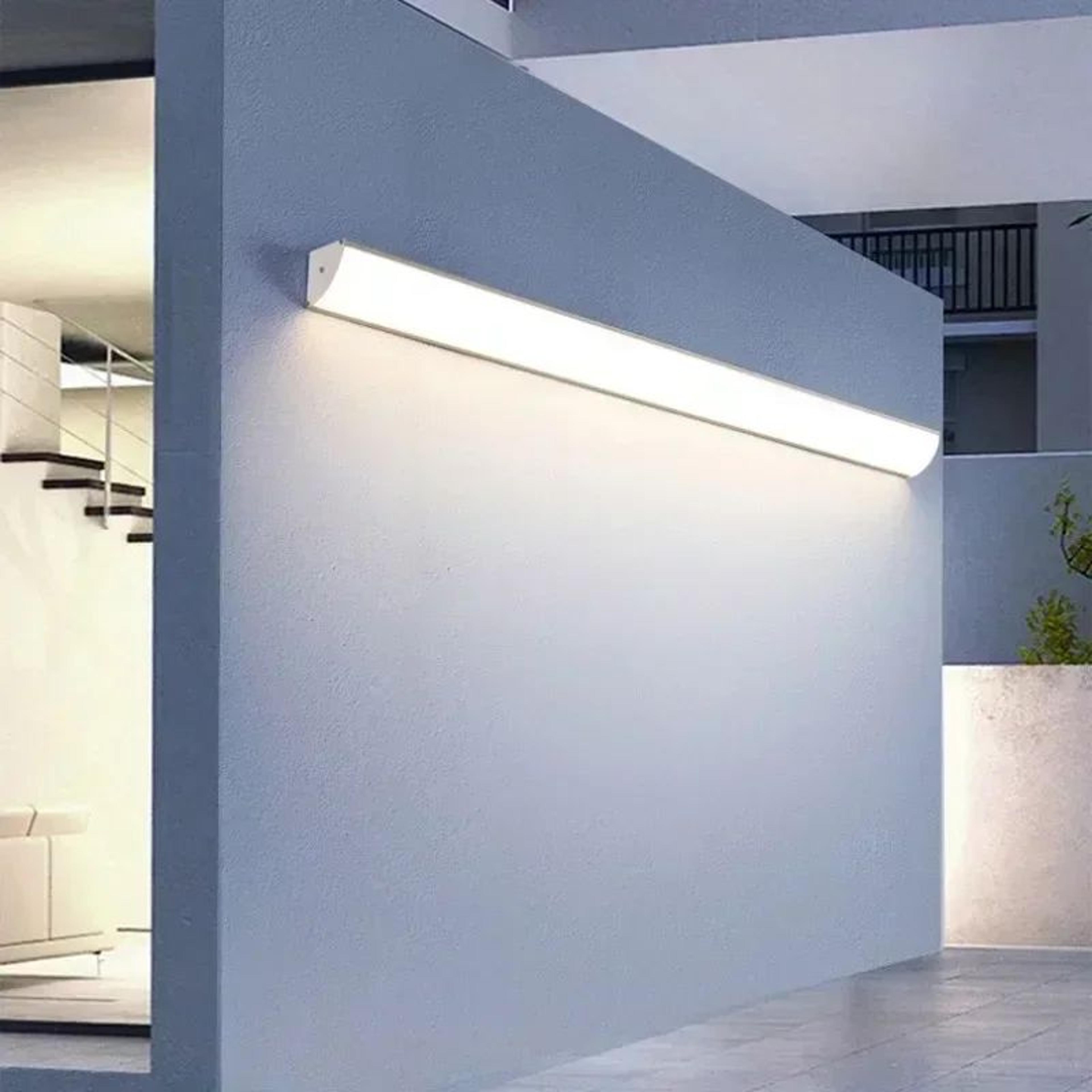 Minimalist Long Strip Outdoor Wall Light With Motion Sensor  Waterproof LED Garden Sconce 4