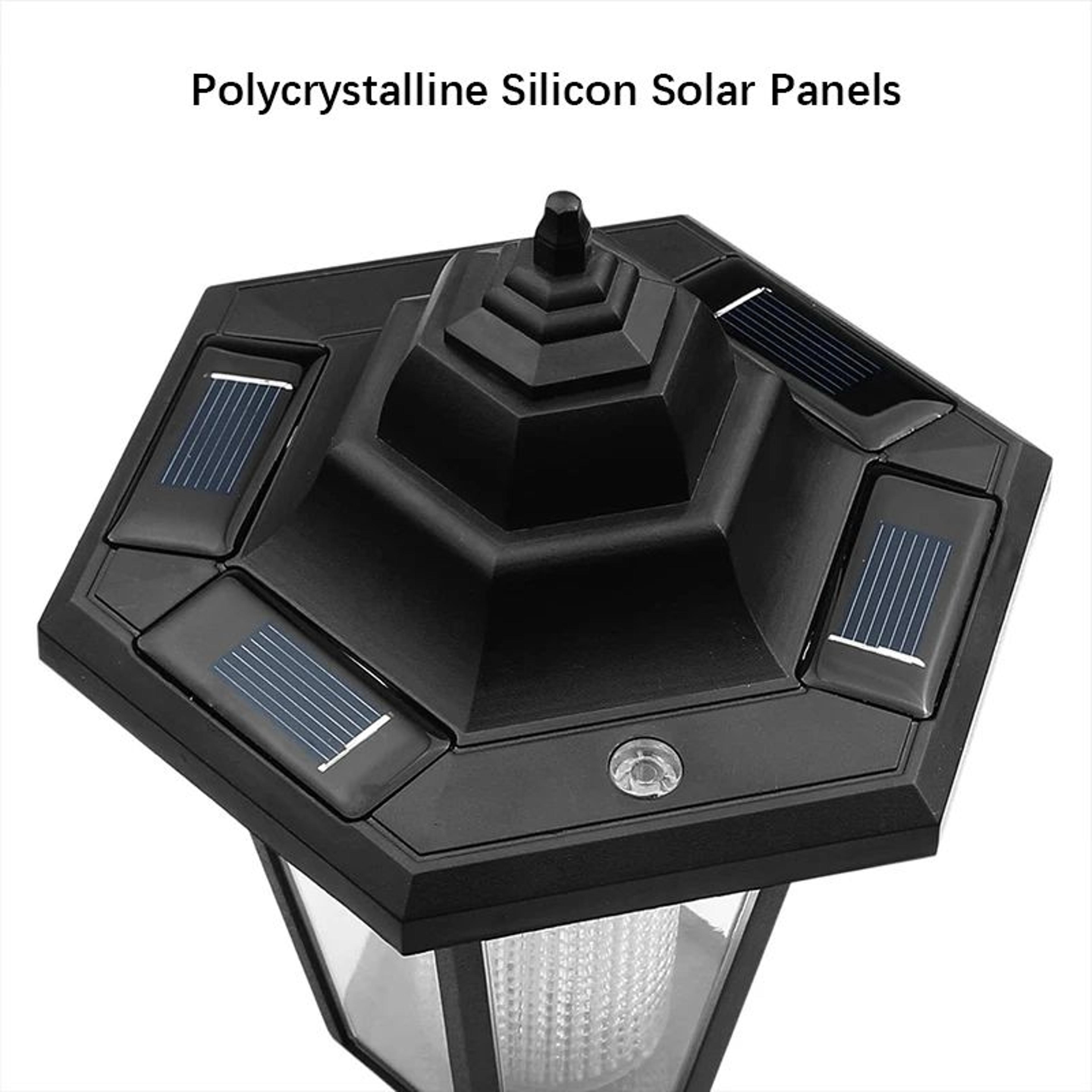 Retro Hexagonal Solar Wall Light  IP65 Waterproof Outdoor Fence  Garden Lamp 4