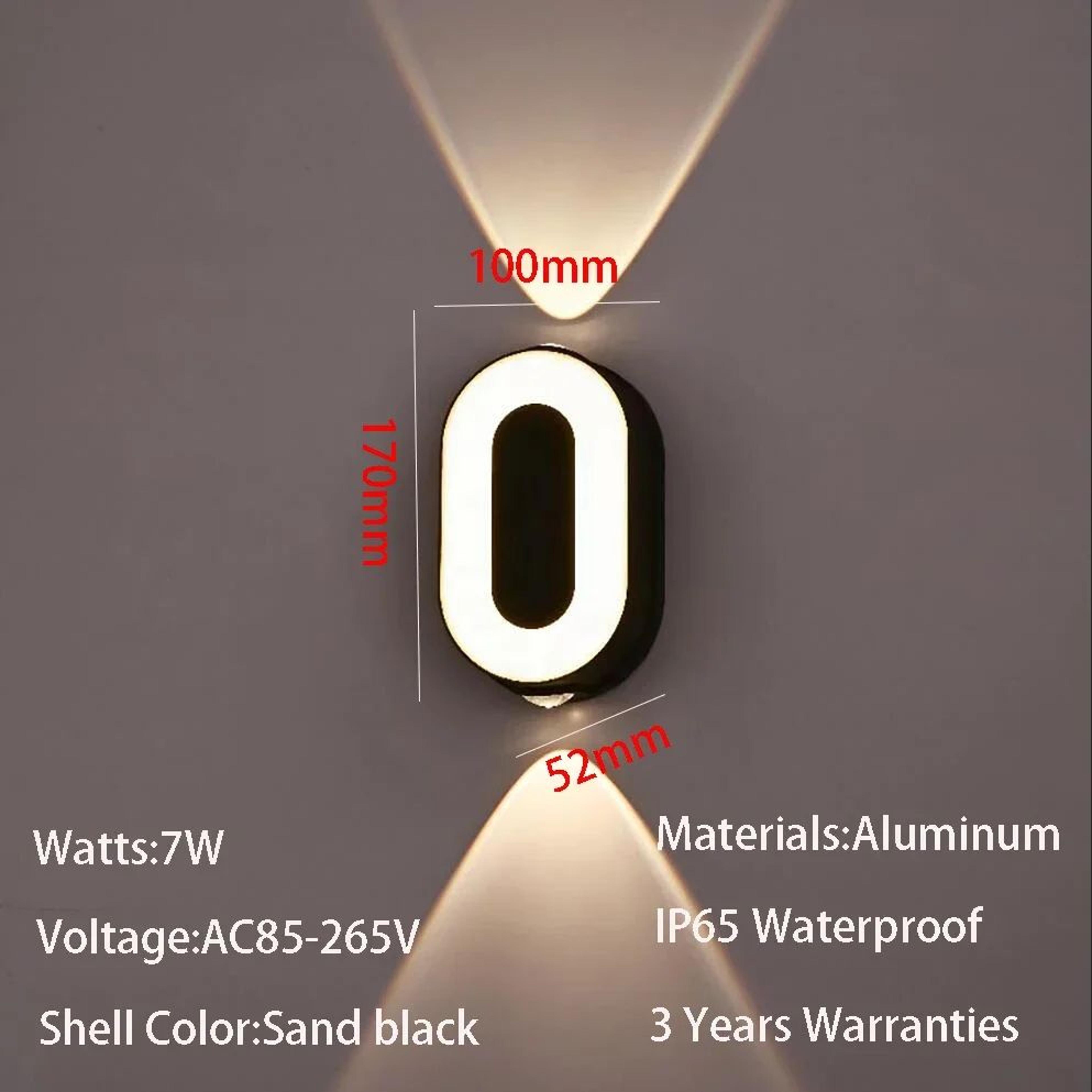 Modern 7W LED House Number Wall Lamp  IP65 Waterproof Aluminum Outdoor Light AC85265V 6