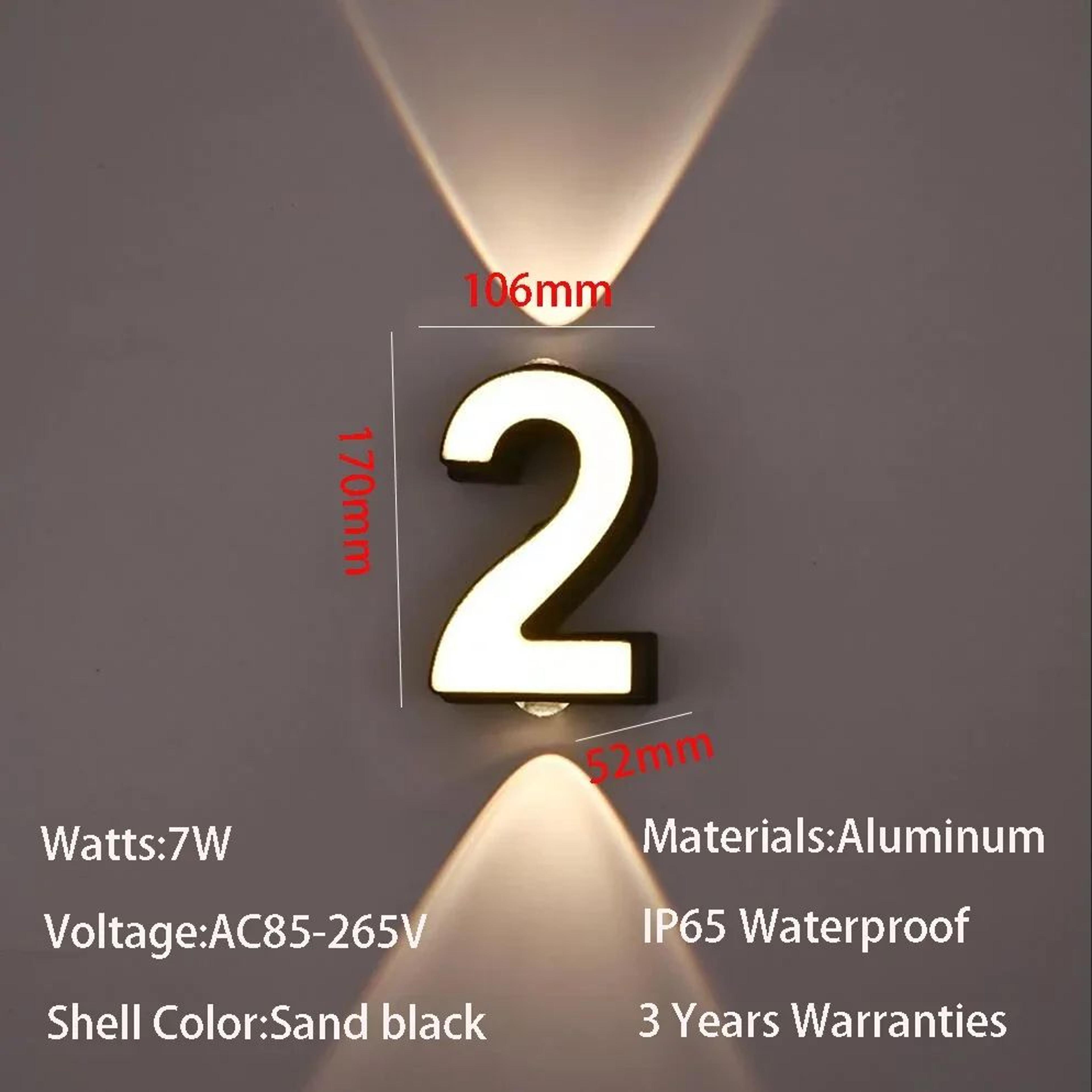 Modern 7W LED House Number Wall Lamp  IP65 Waterproof Aluminum Outdoor Light AC85265V 8