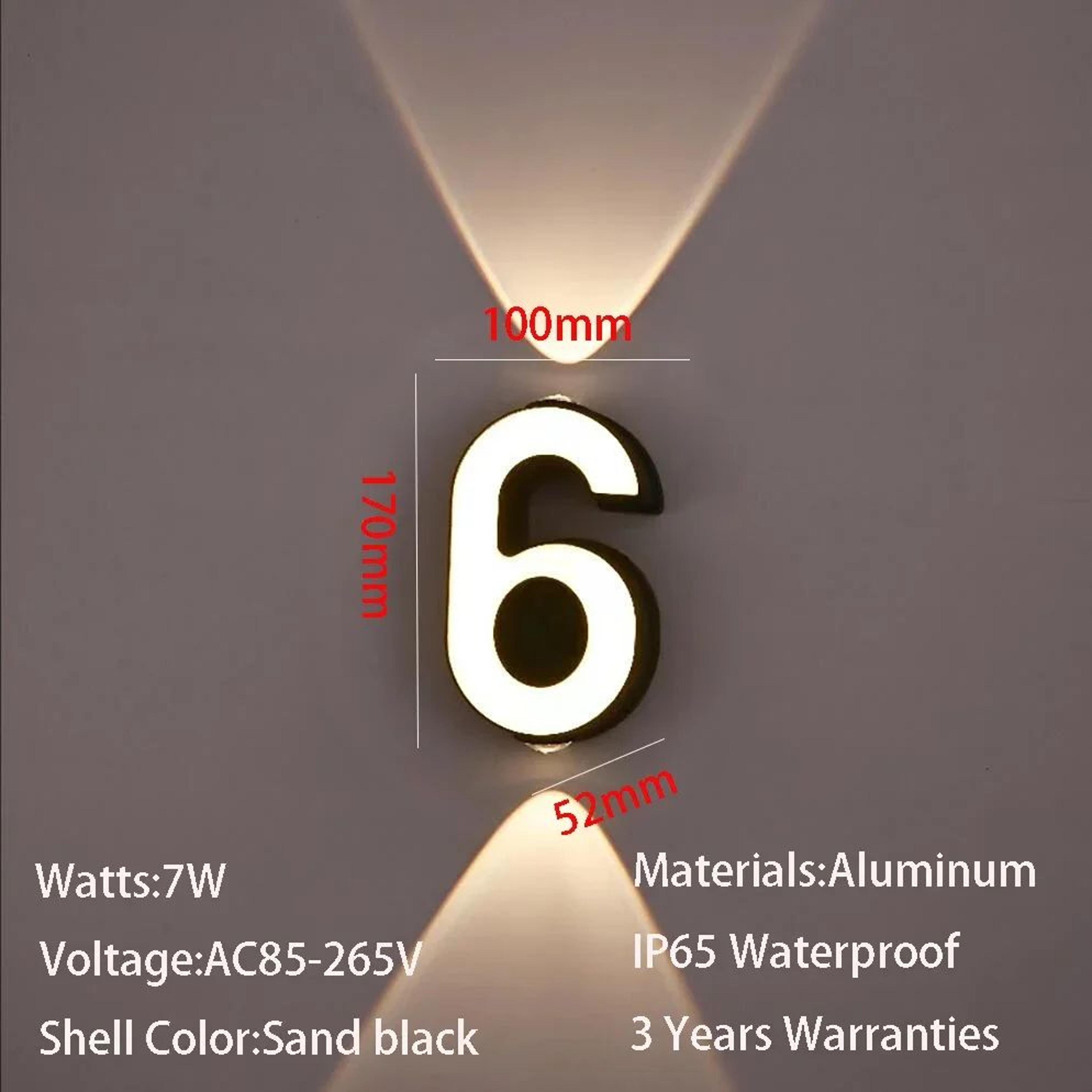 Modern 7W LED House Number Wall Lamp  IP65 Waterproof Aluminum Outdoor Light AC85265V 12