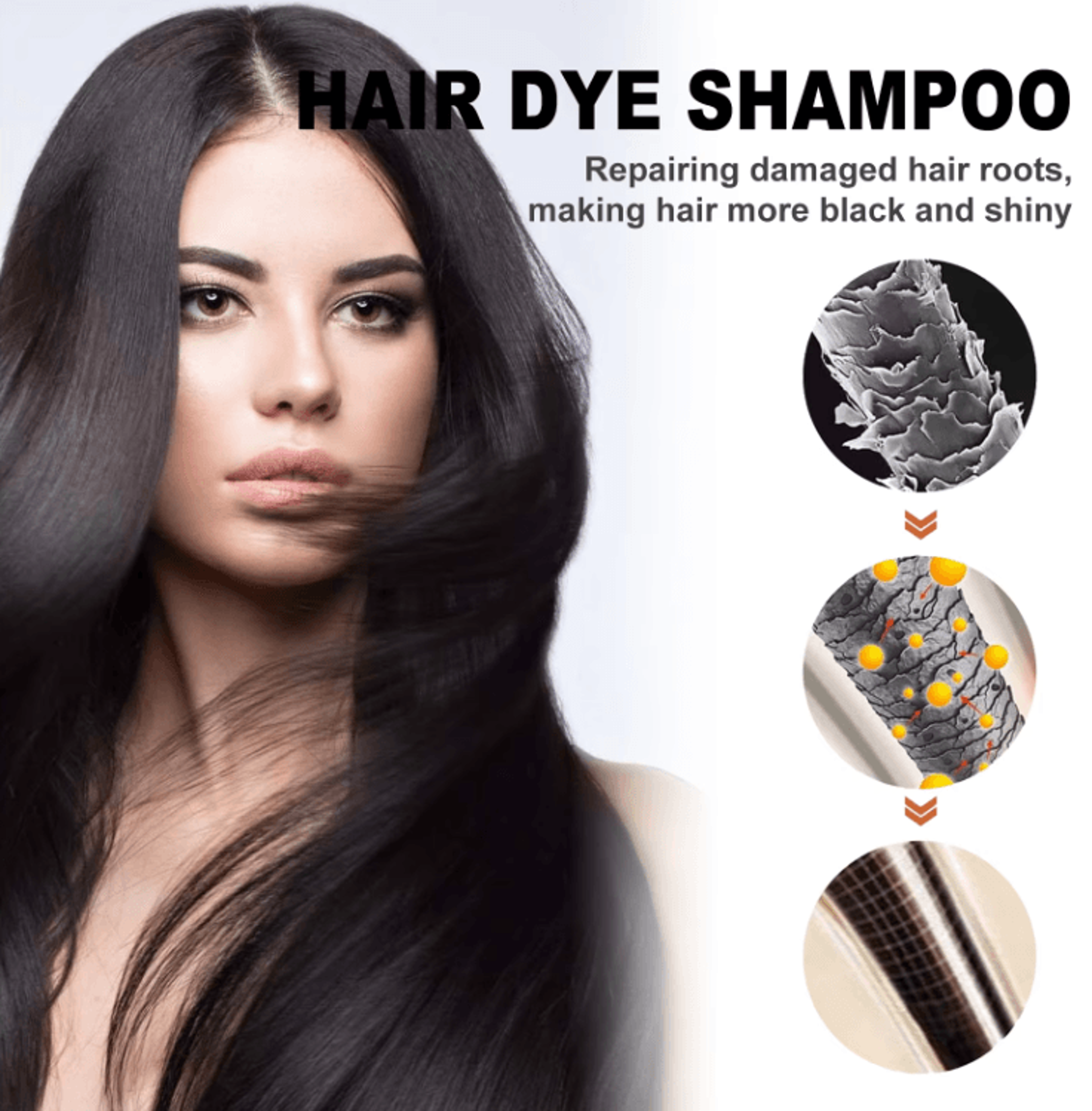 Natural Brown Hair Dye Shampoo  Nourishing Gray Coverage  Scalp Care Formula 1