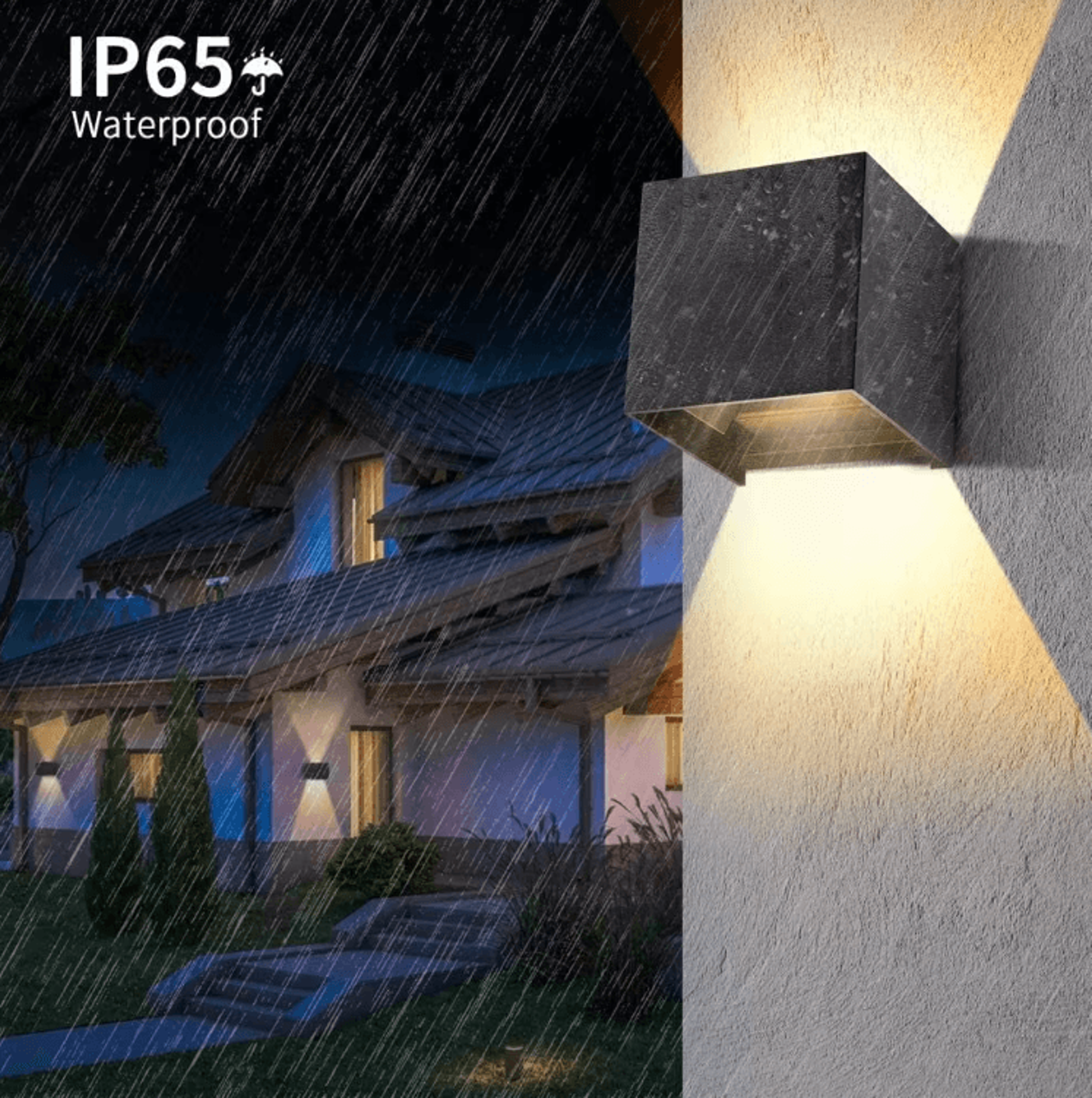 Modern IP65 Waterproof LED Wall Sconce  Adjustable Up  Down Outdoor Porch Light 12W 1