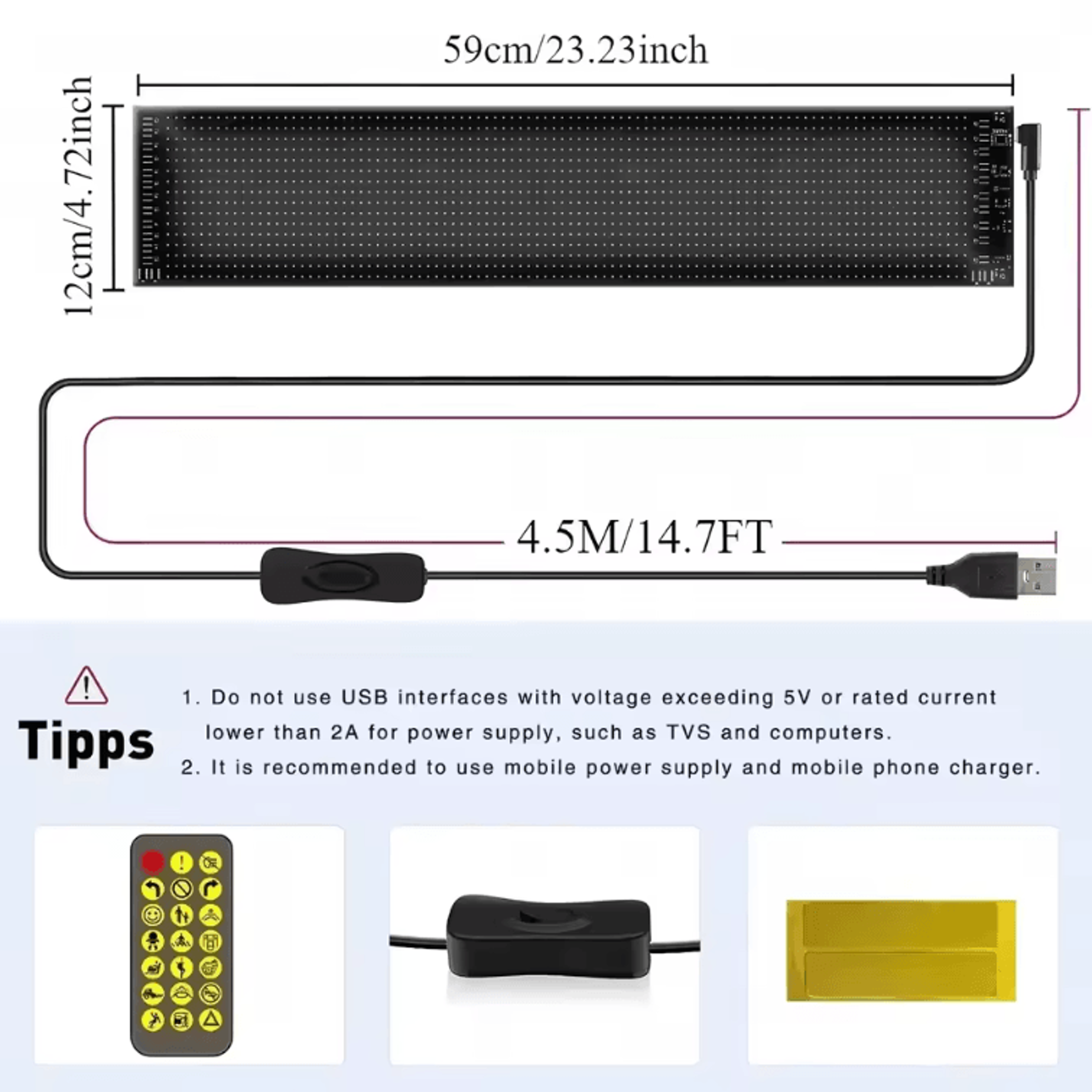 Programmable Devil Eyes LED Display  Flexible RGB Scrolling Sign For Car  Store 4