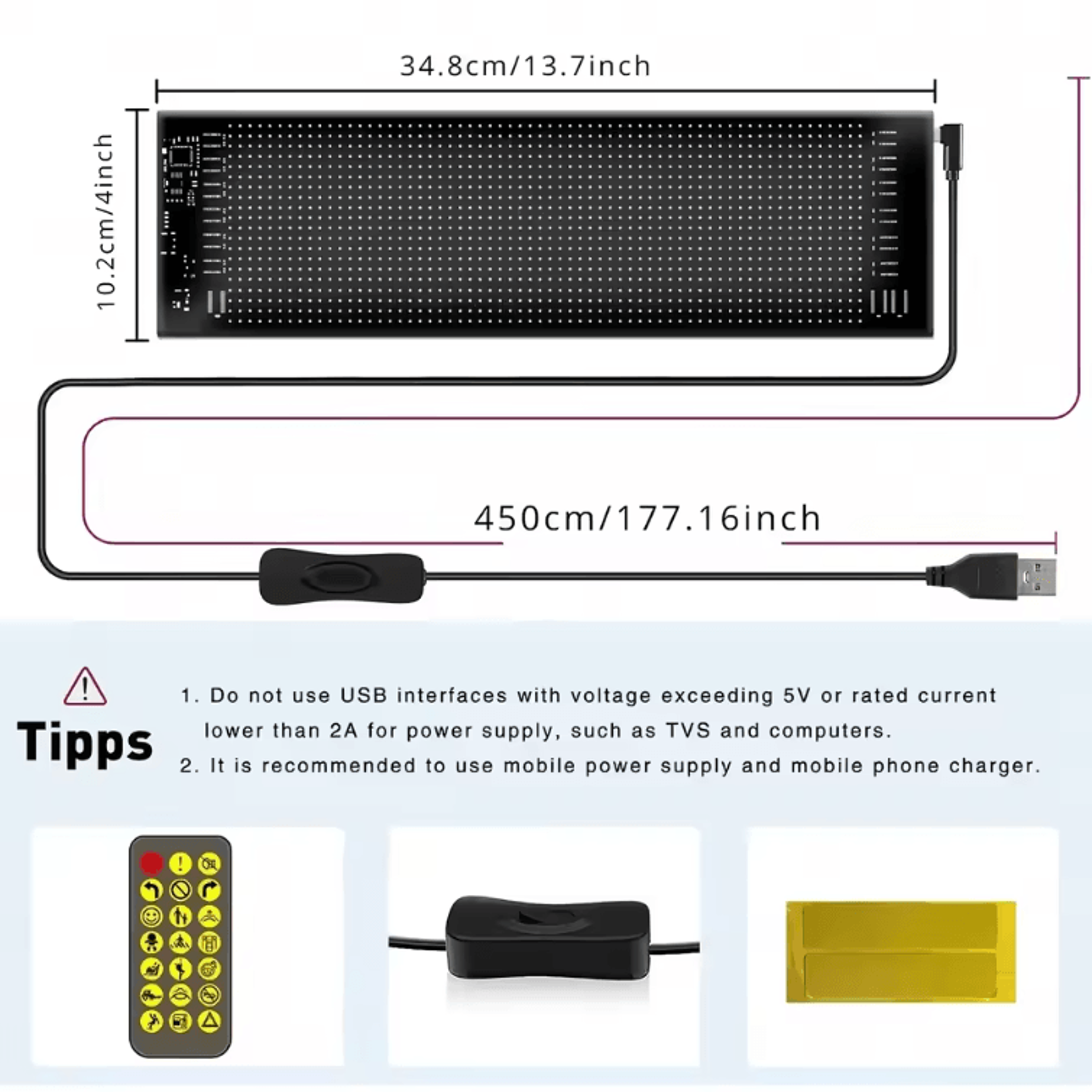 Programmable Devil Eyes LED Display  Flexible RGB Scrolling Sign For Car  Store 5