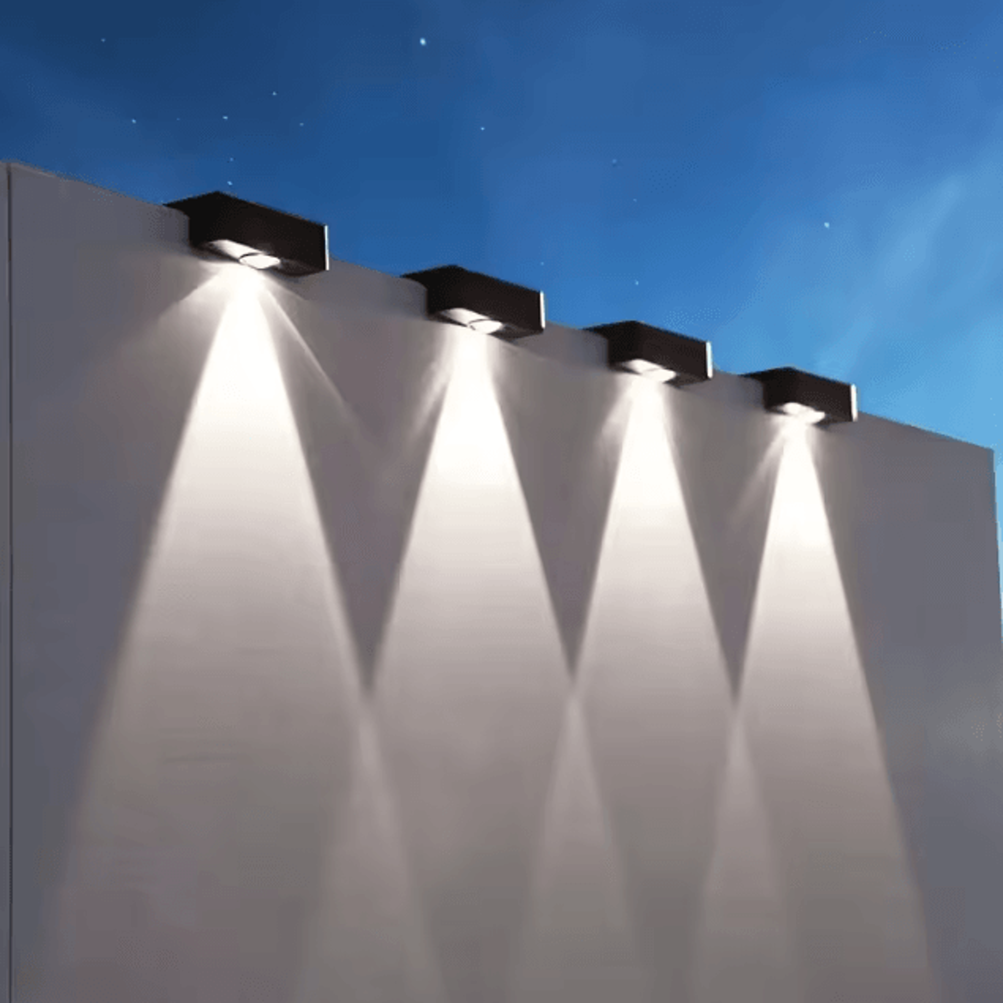 Modern Square Solar Wall Lights  IP65 Waterproof Wireless Garden  Fence Lamp 3