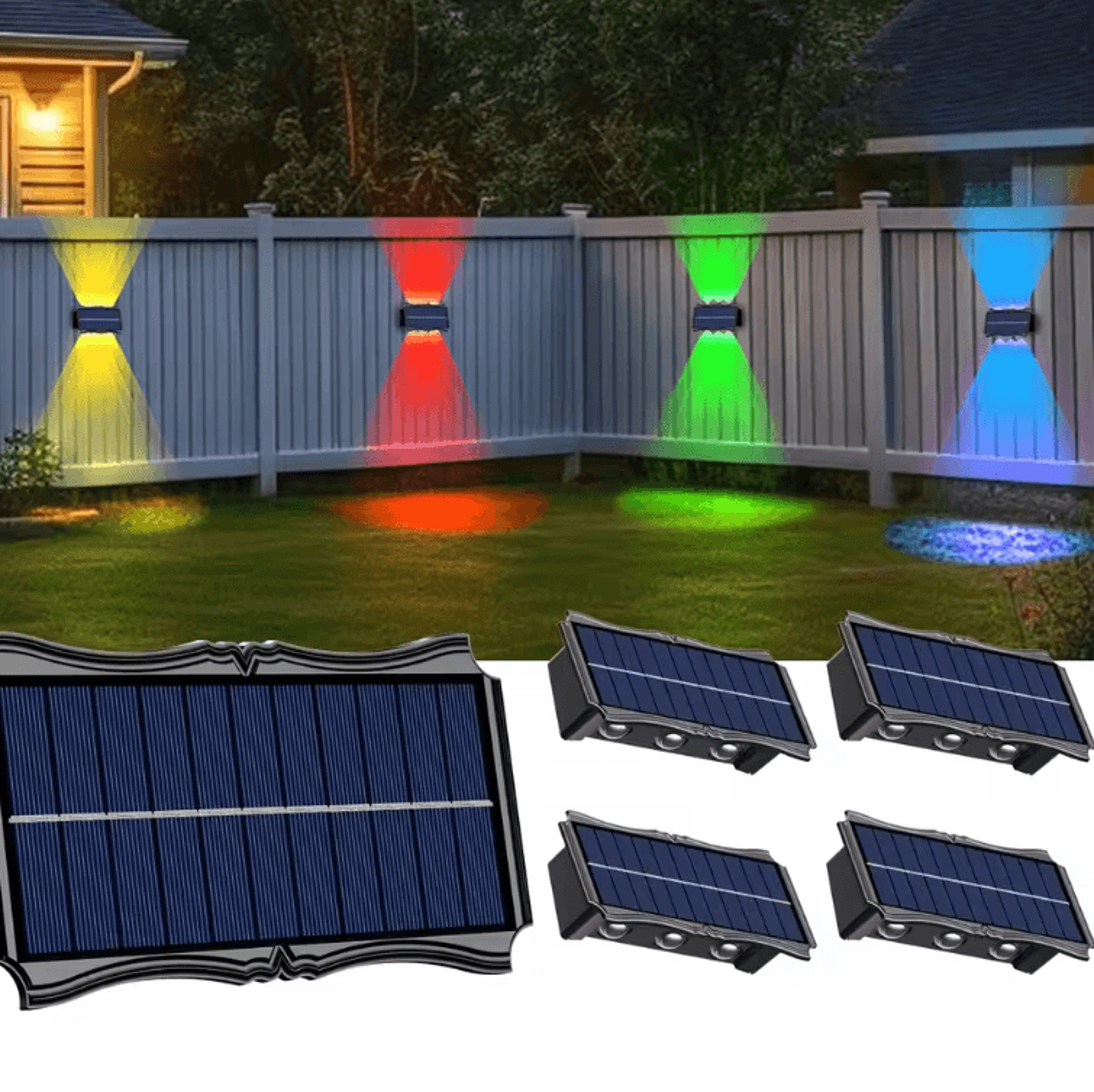 Solar Up  Down Waterproof Wall Lamp  Warm White Garden  Balcony Light 1