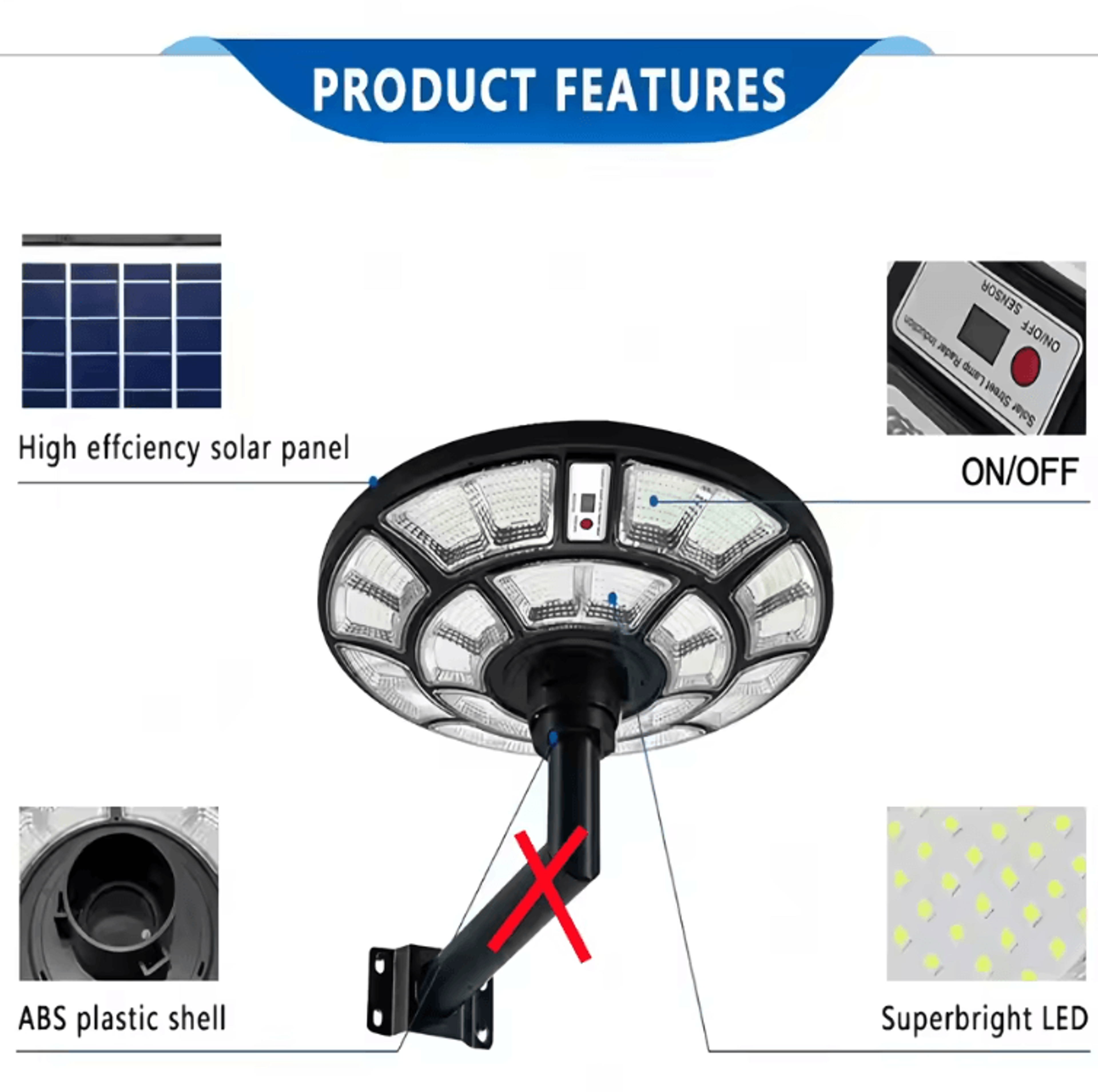 Solar UFO Motion Sensor Garden Light  Remote Control Waterproof Outdoor Security Lamp 2