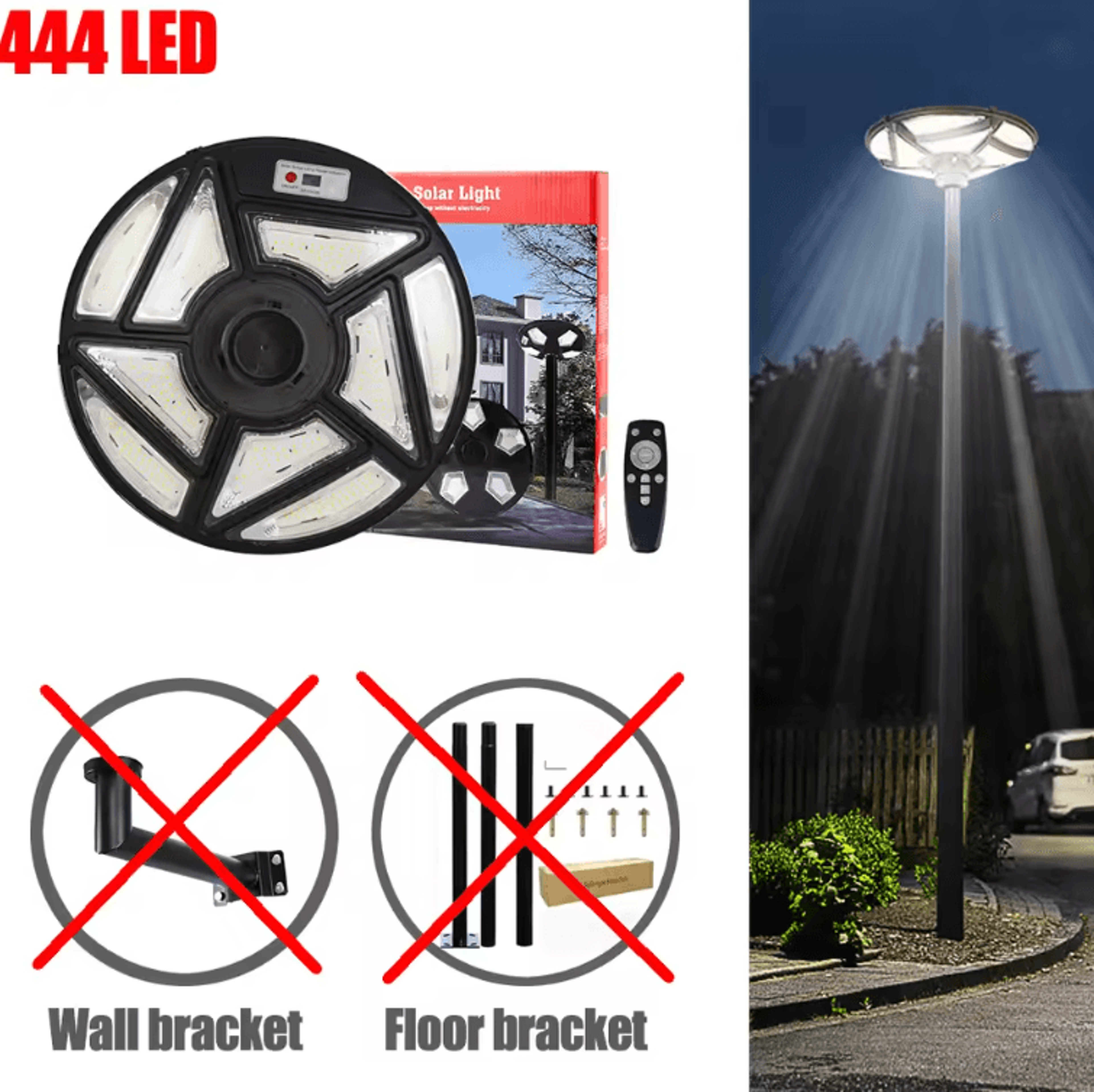 Solar UFO Motion Sensor Garden Light  Remote Control Waterproof Outdoor Security Lamp 7