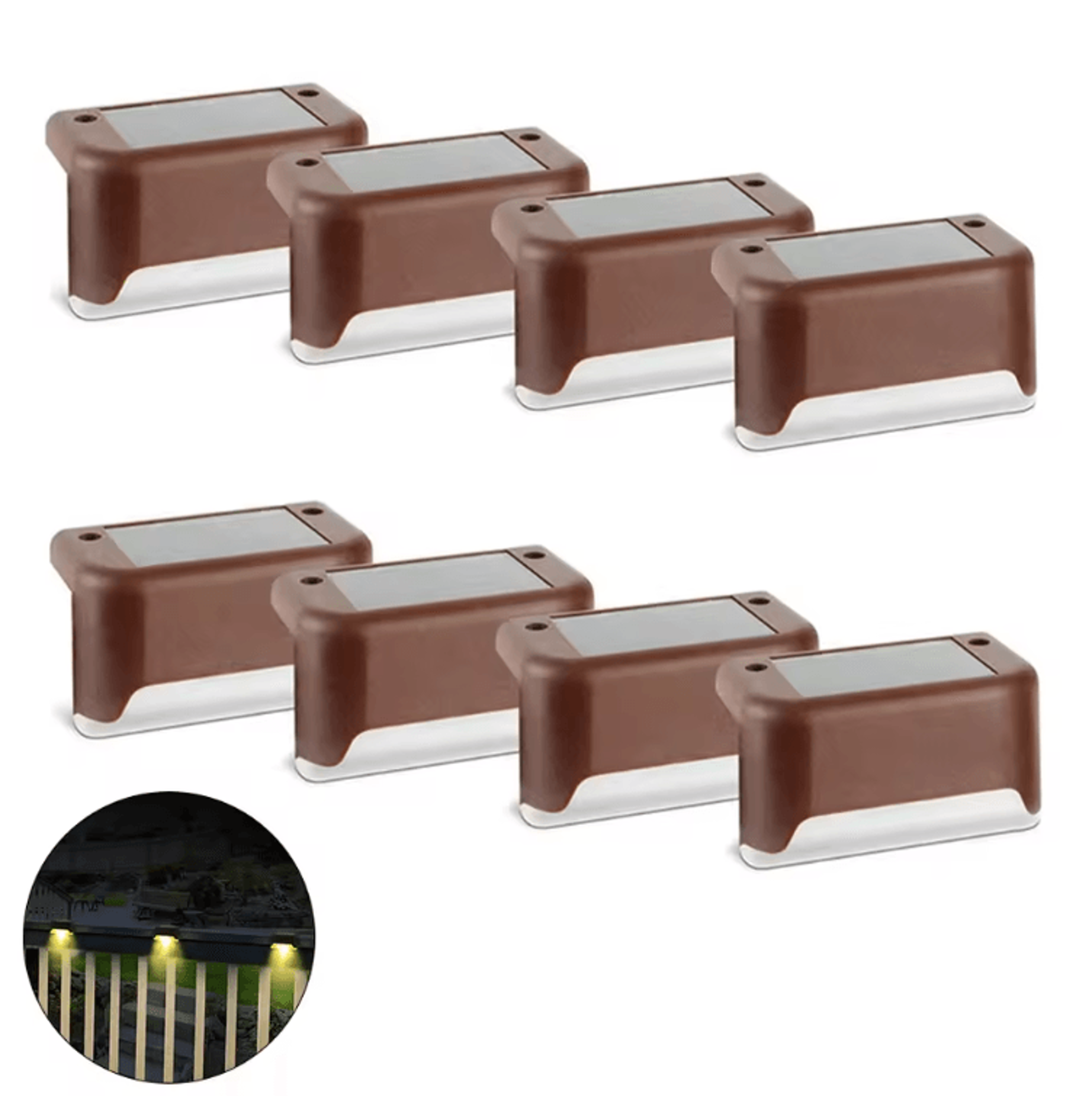Warm White Solar Step Lights  IP65 Waterproof LED Fence  Garden Wall Lamp 10
