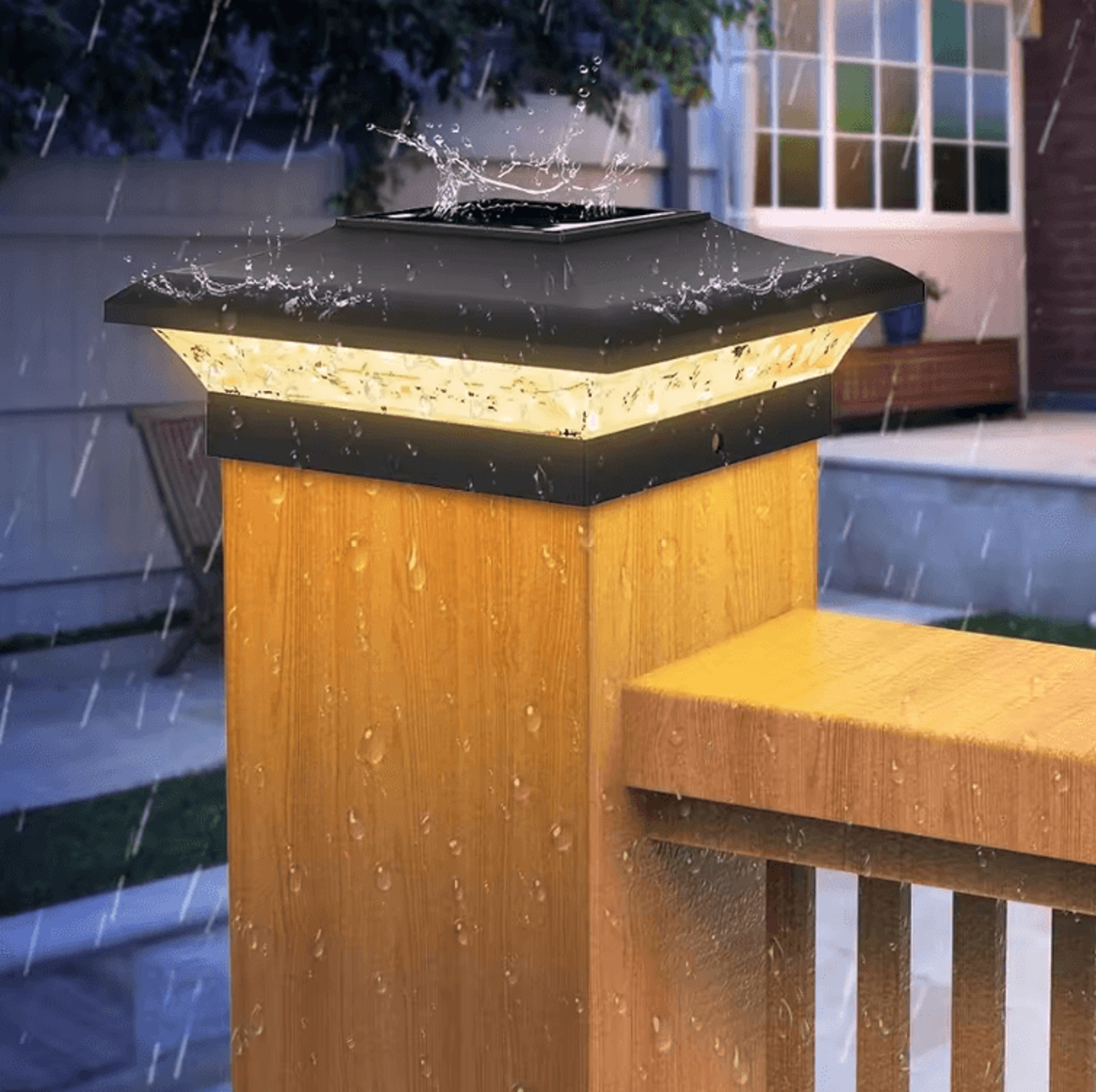 solar fence pillar post light – ip65 waterproof led garden gate lamp (3000k/6000k)
