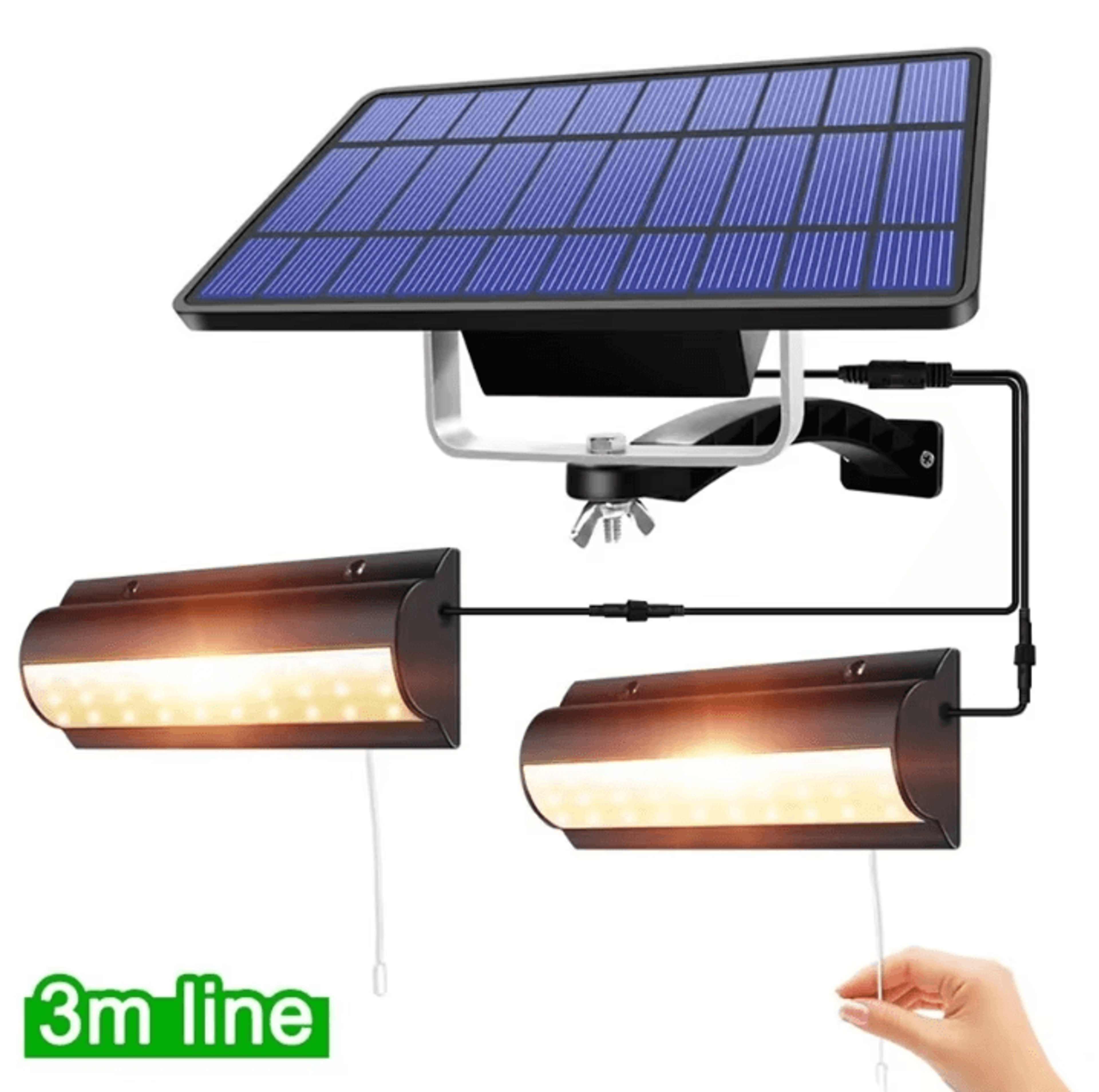 Solar Pendant Shed Light With Pull Cord  Waterproof Indoor  Outdoor Solar Lamp 0