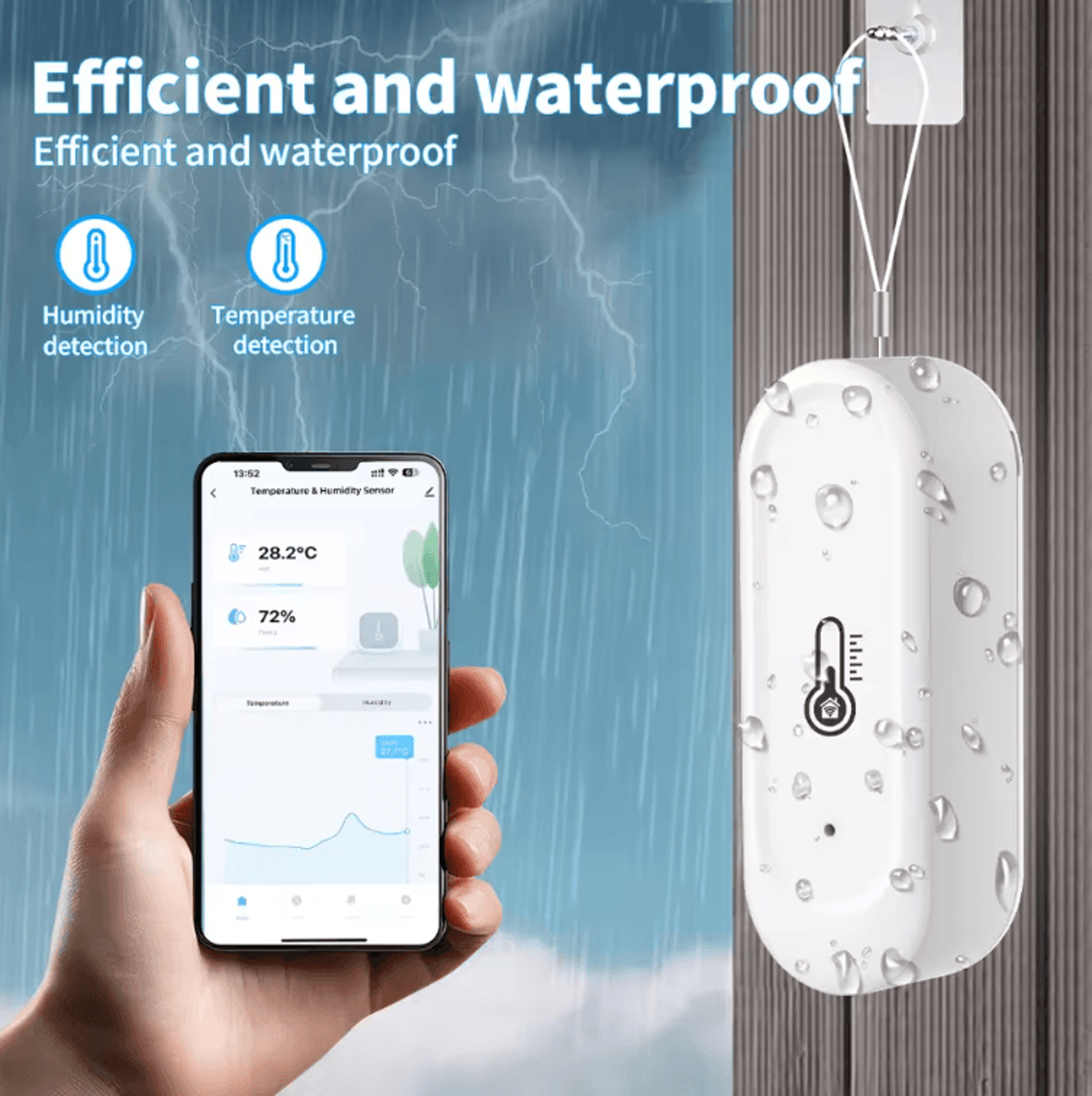 Tuya Smart WiFiZigbee Outdoor Temperature  Humidity Sensor  IP65 Waterproof Smart Climate Monitor F 2