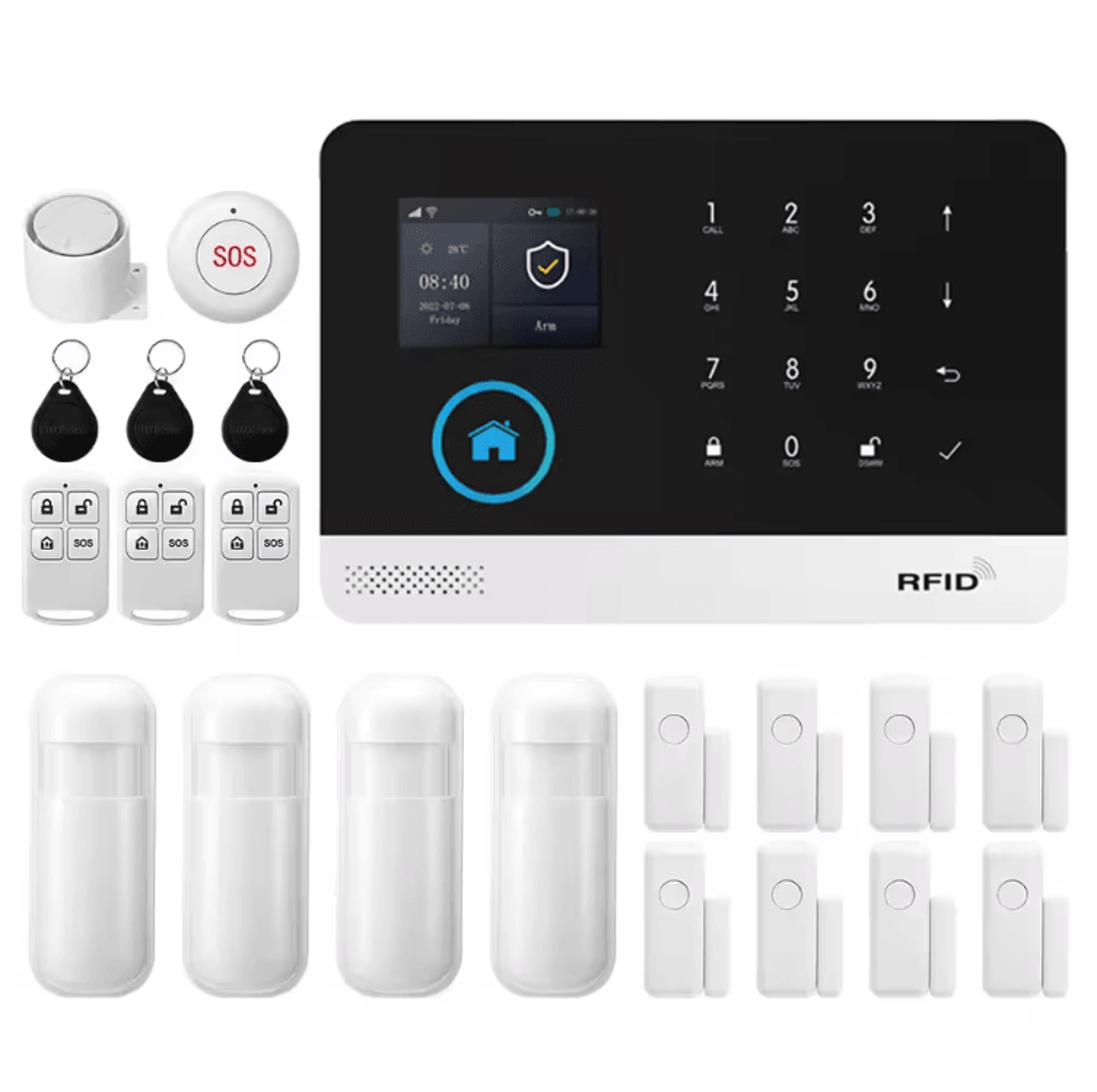 PGST WiFi GSM Tuya Smart Home Alarm System  Wireless Security Kit With Door  Motion Sensors 6