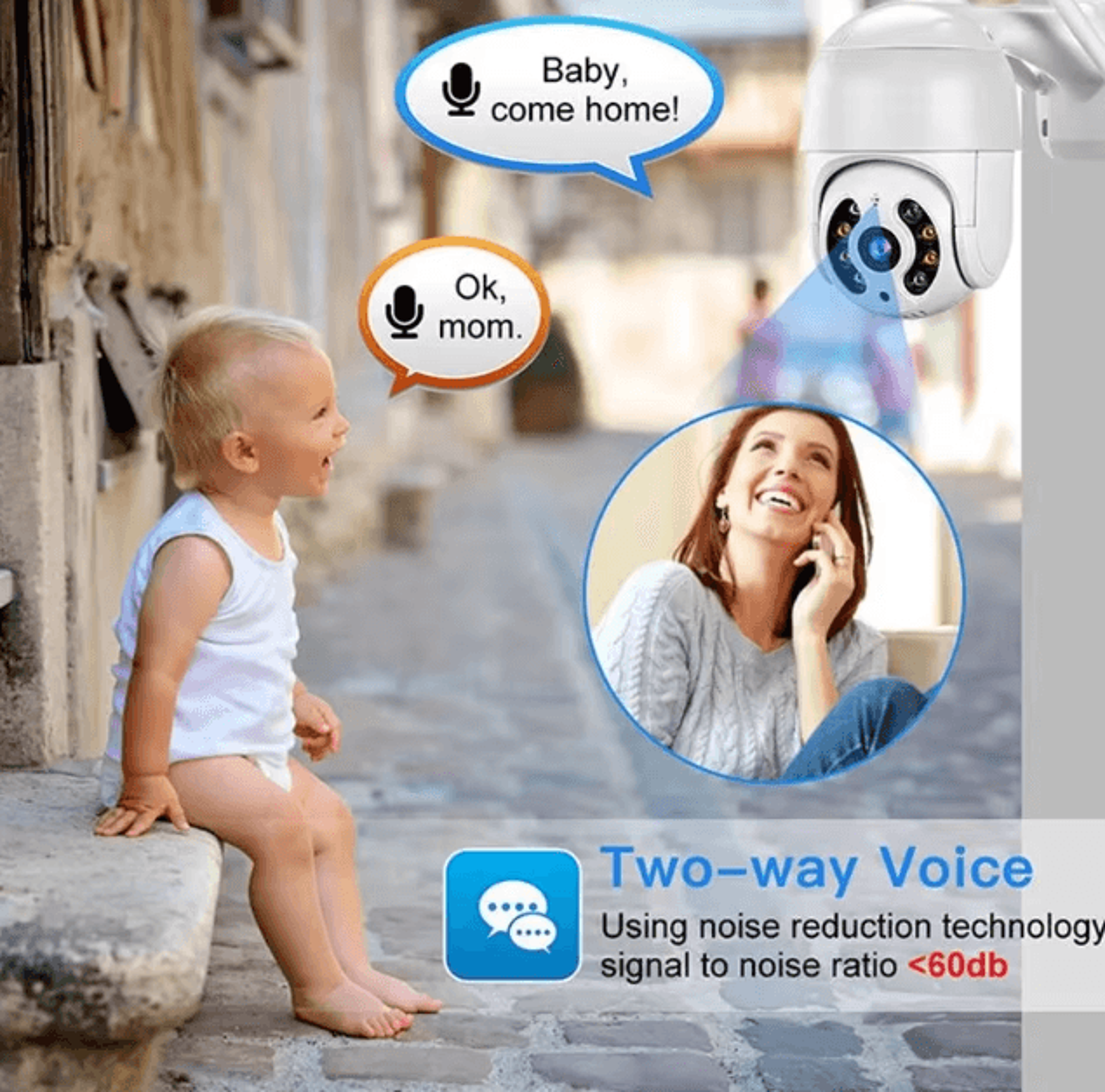 Smart 8MP 4K PTZ Security Camera With Auto Tracking WiFi Remote Monitoring  Color Night Vision 4