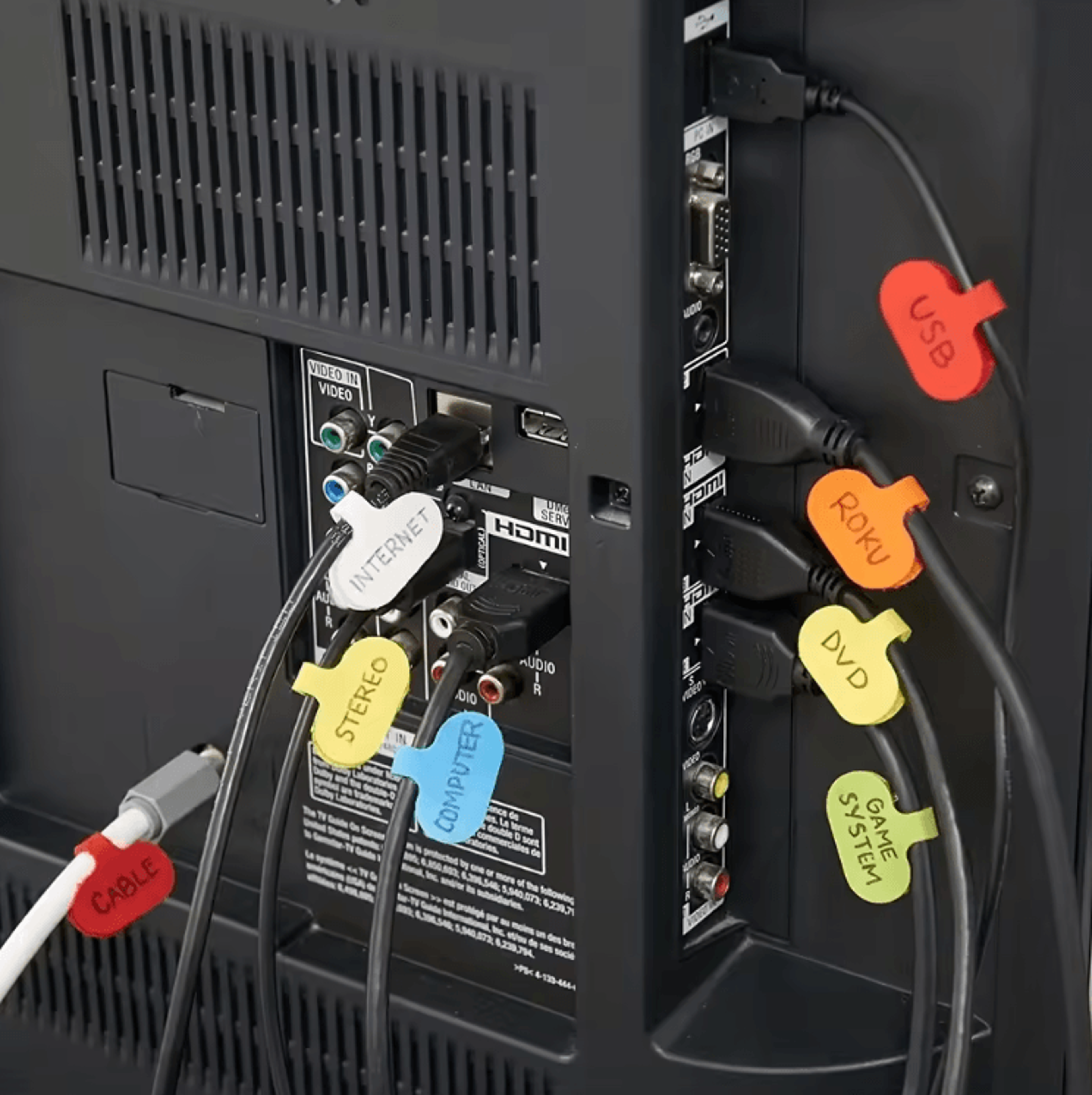 ColorTag Reusable Cable Label Ties Write On Wire Identification Tags 0