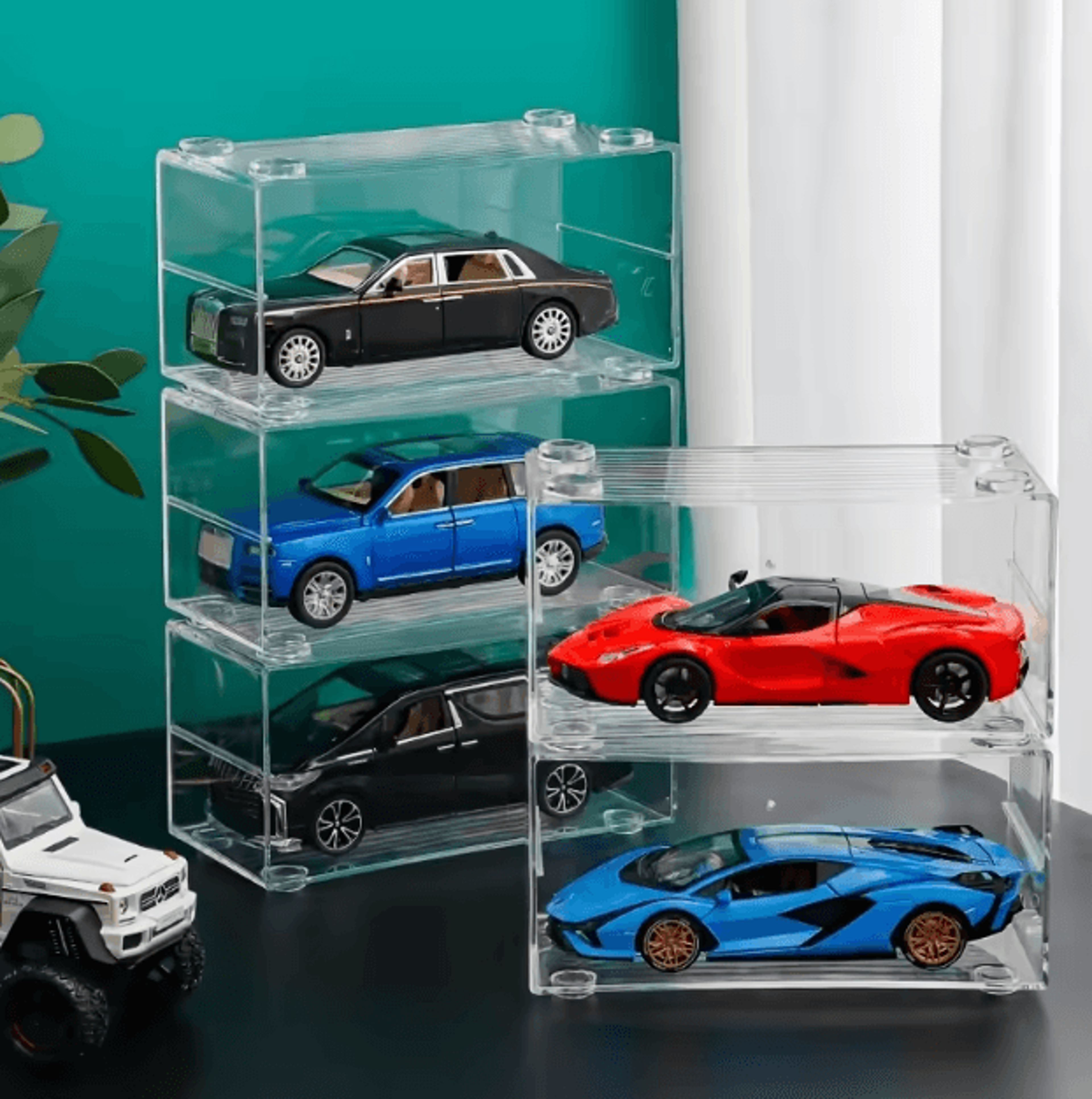 StackPro Acrylic 1 24 Model Car Display Case Transparent Stackable Storage Box 1