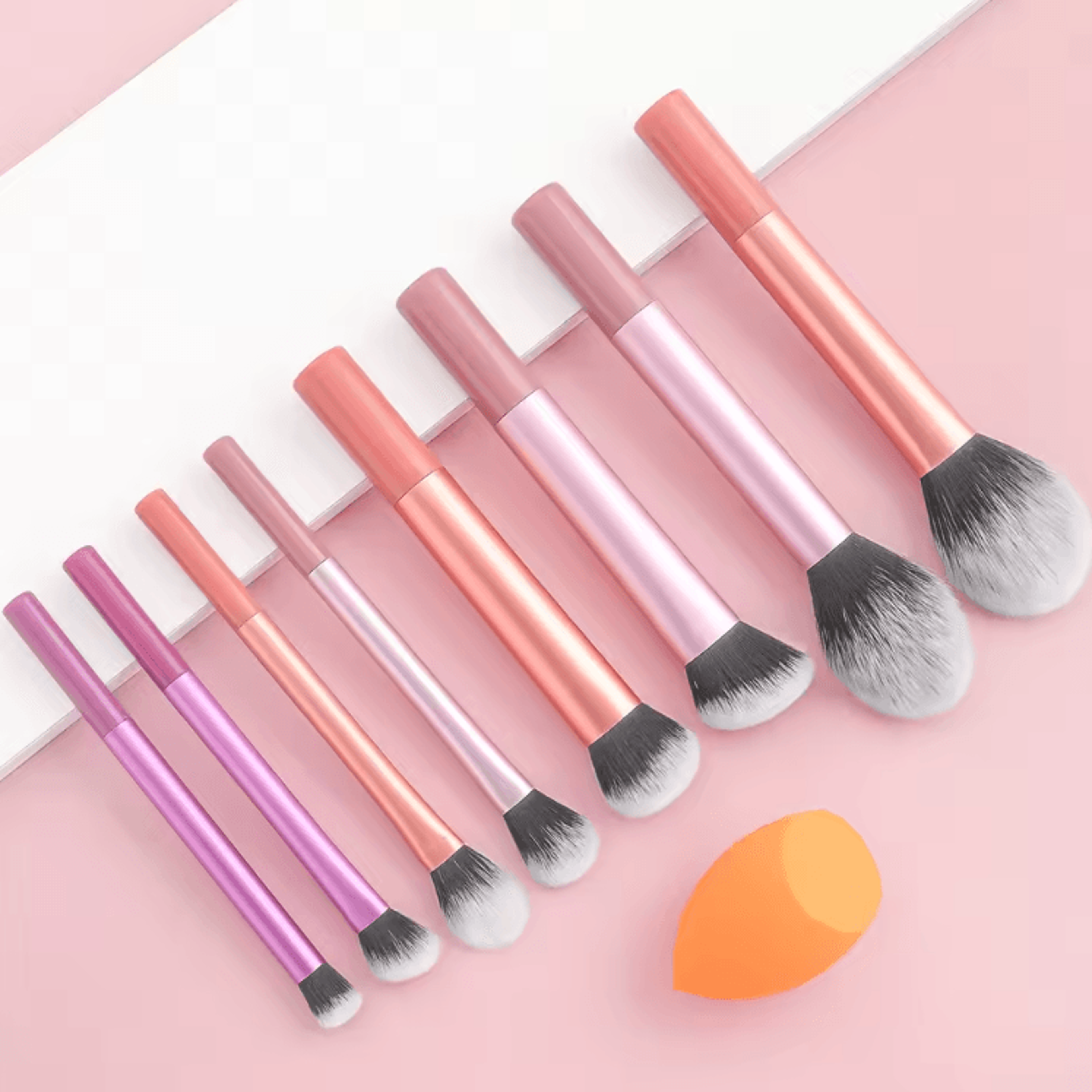Complete 8 Piece Makeup Brush Set With Dual Use Beauty Sponge For Flawless Daily Makeup 2