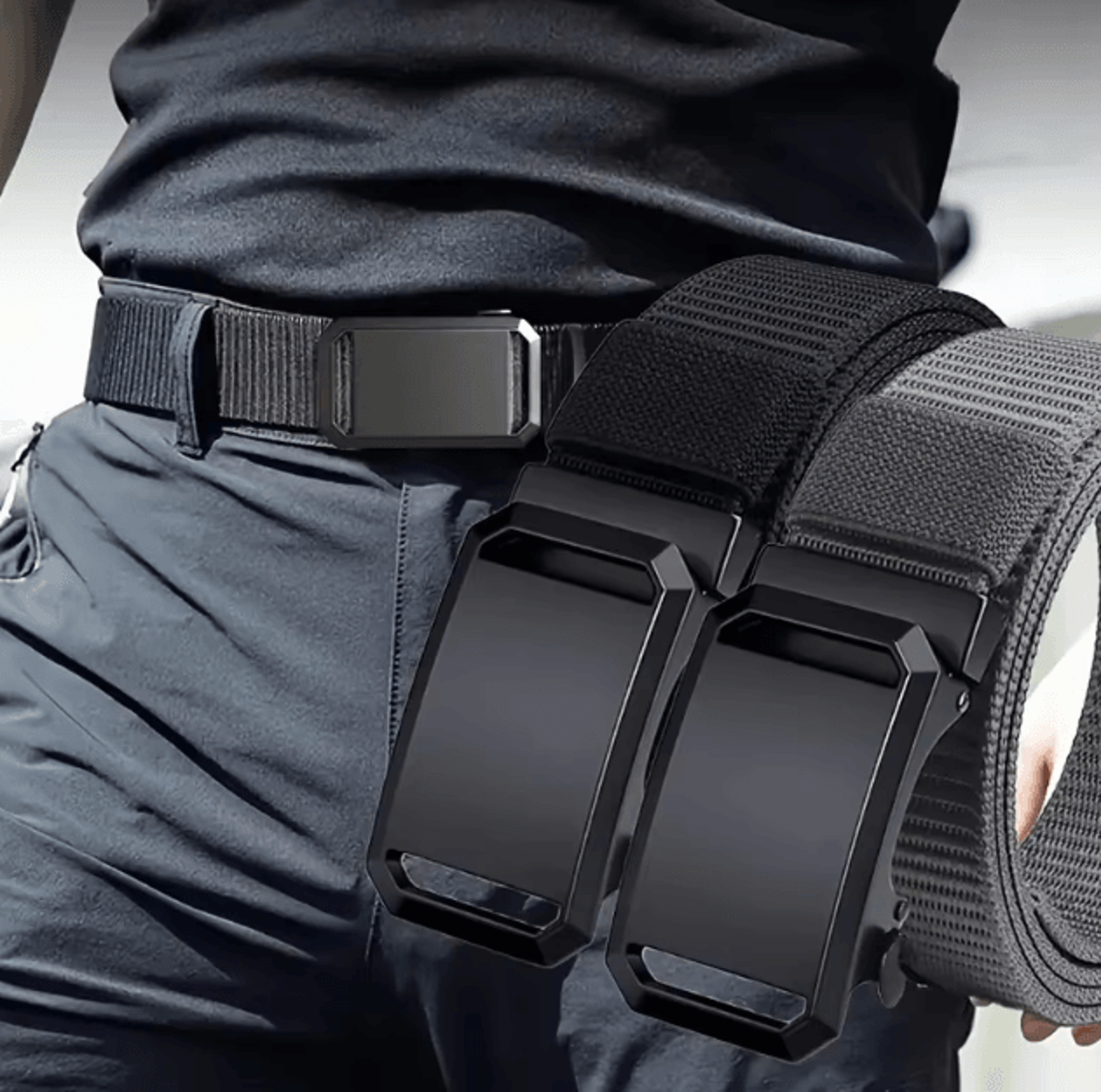 Automatic Buckle Canvas Tactical Belt For Men Durable Adjustable Workwear And Outdoor Use 0
