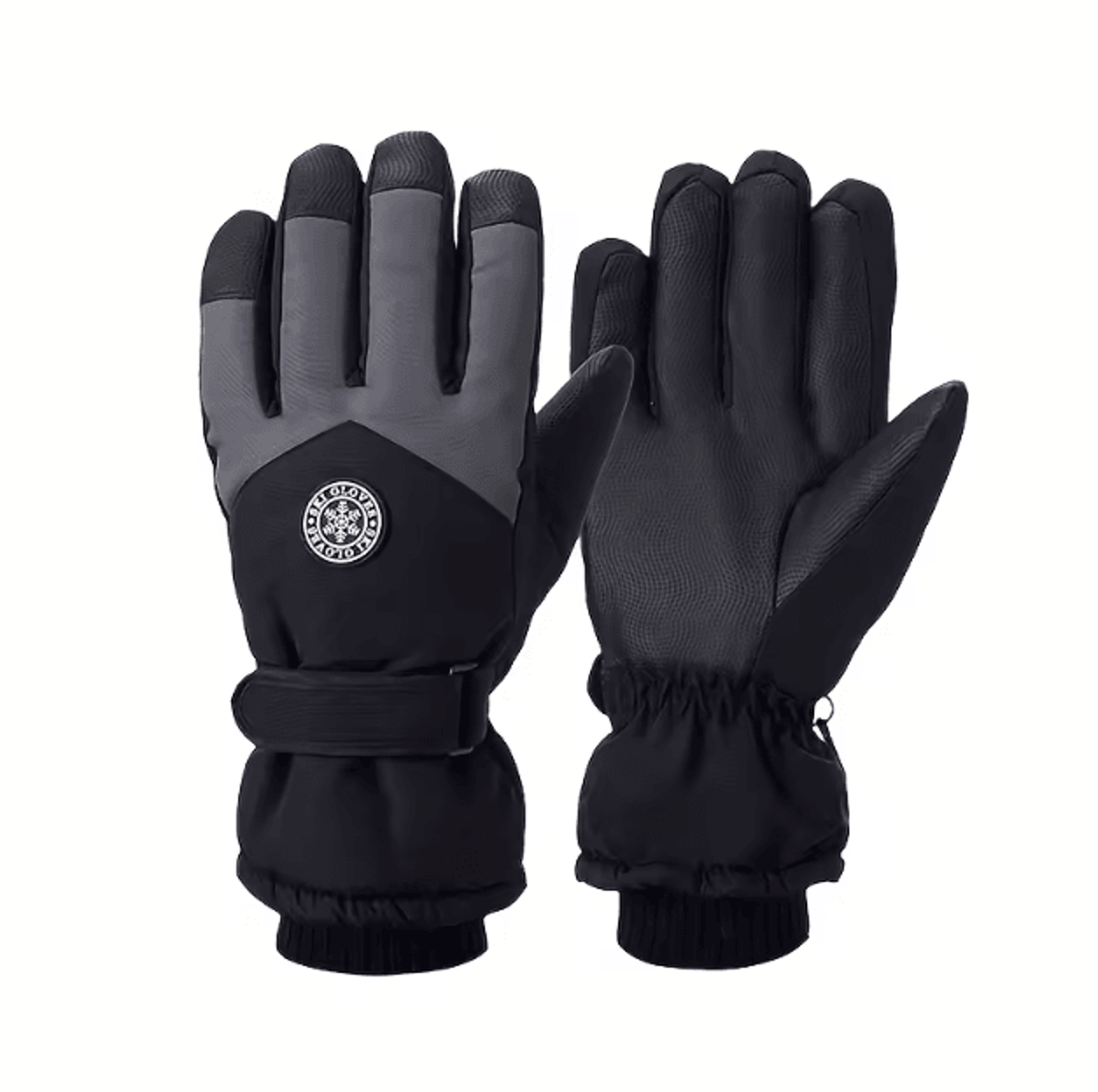 Waterproof Touchscreen Ski Gloves With PU Leather Grip Thermal Winter Snow Gloves For Outdoor Sport 4