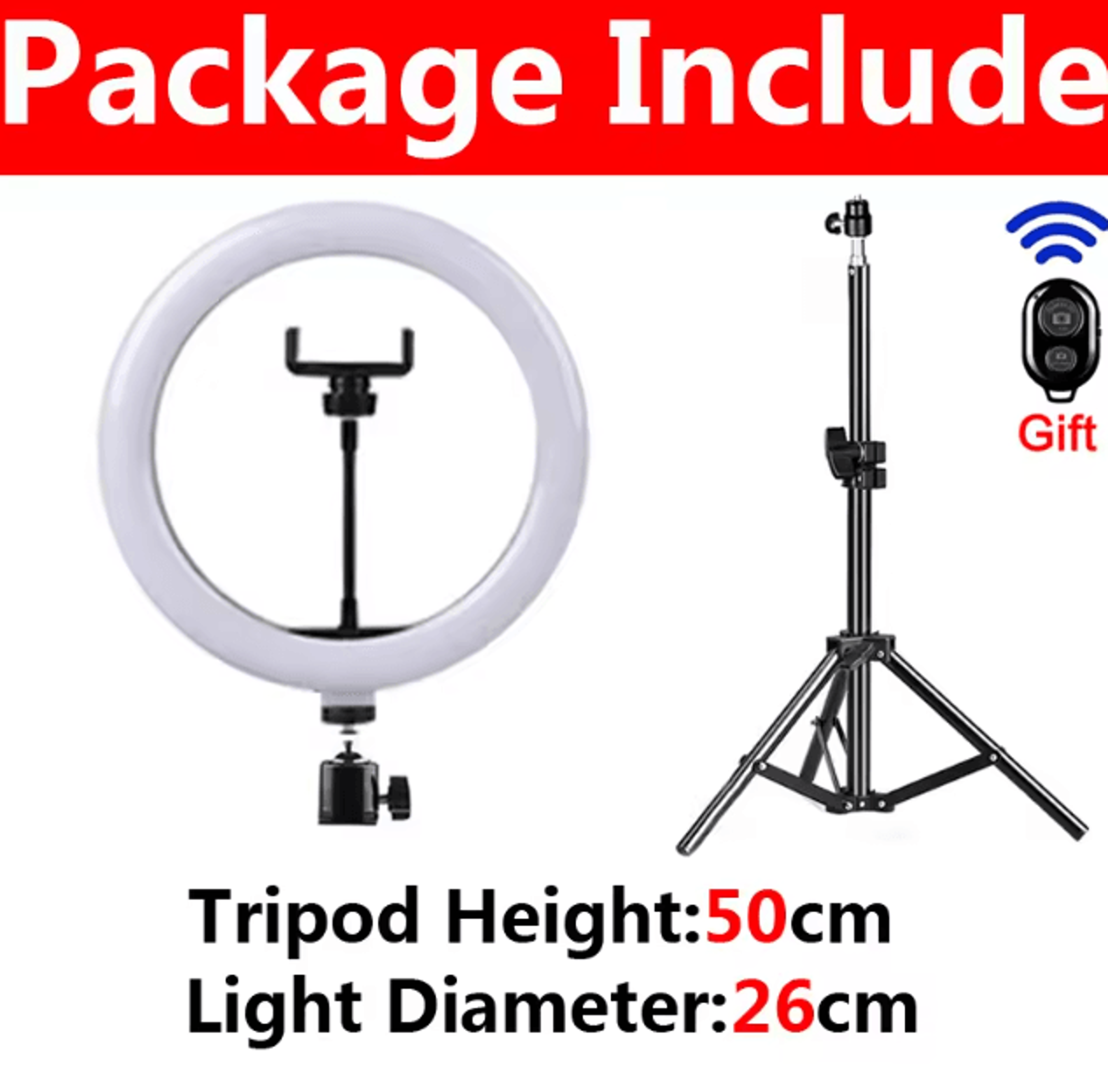 33cm LED Selfie Ring Light With Tripod Dimmable USB Lighting For TikTok Video  Photography 5