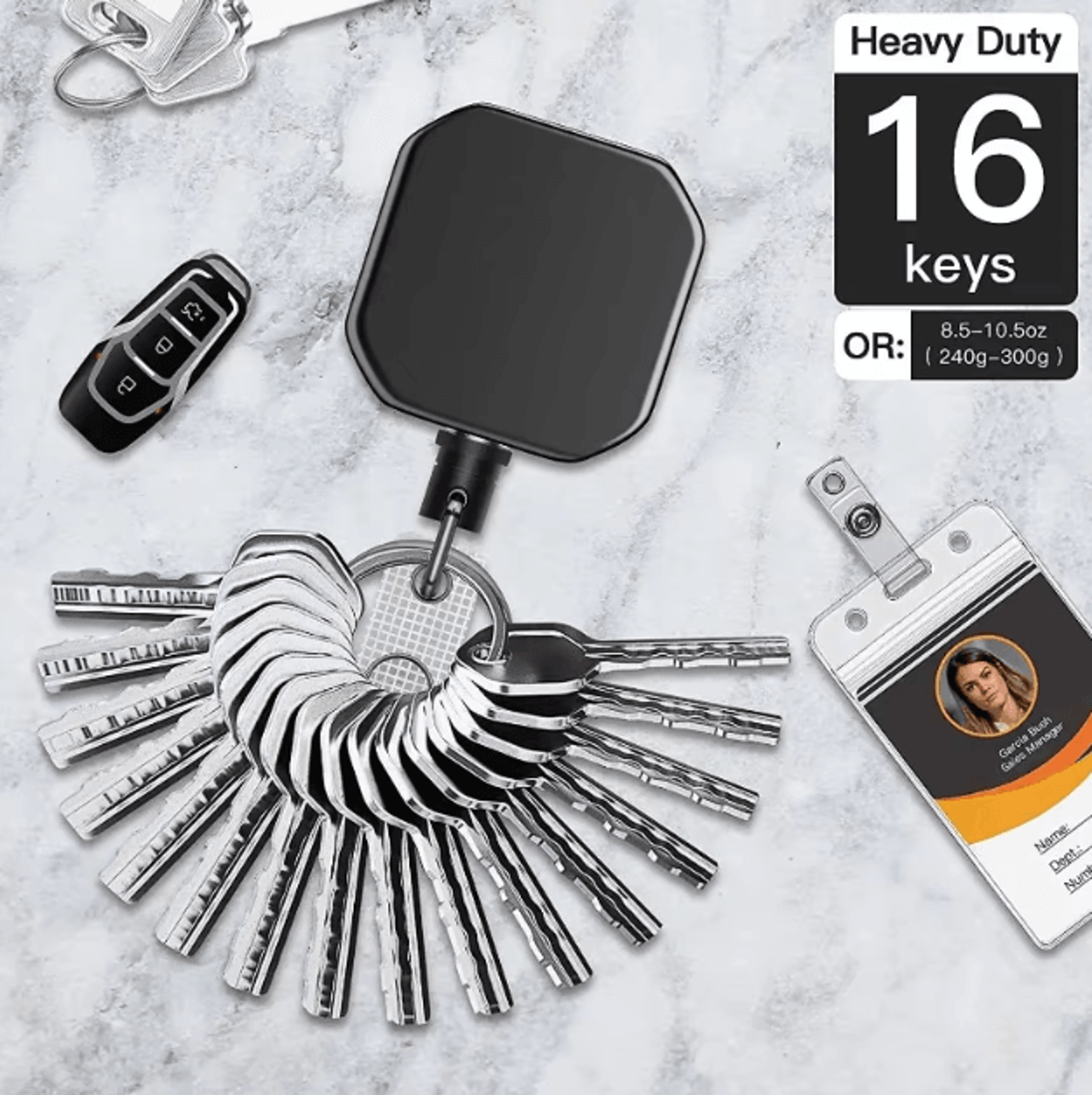 Retractable AntiLost Keychain With Easy Pull Buckle Durable Belt Clip Badge Reel 1