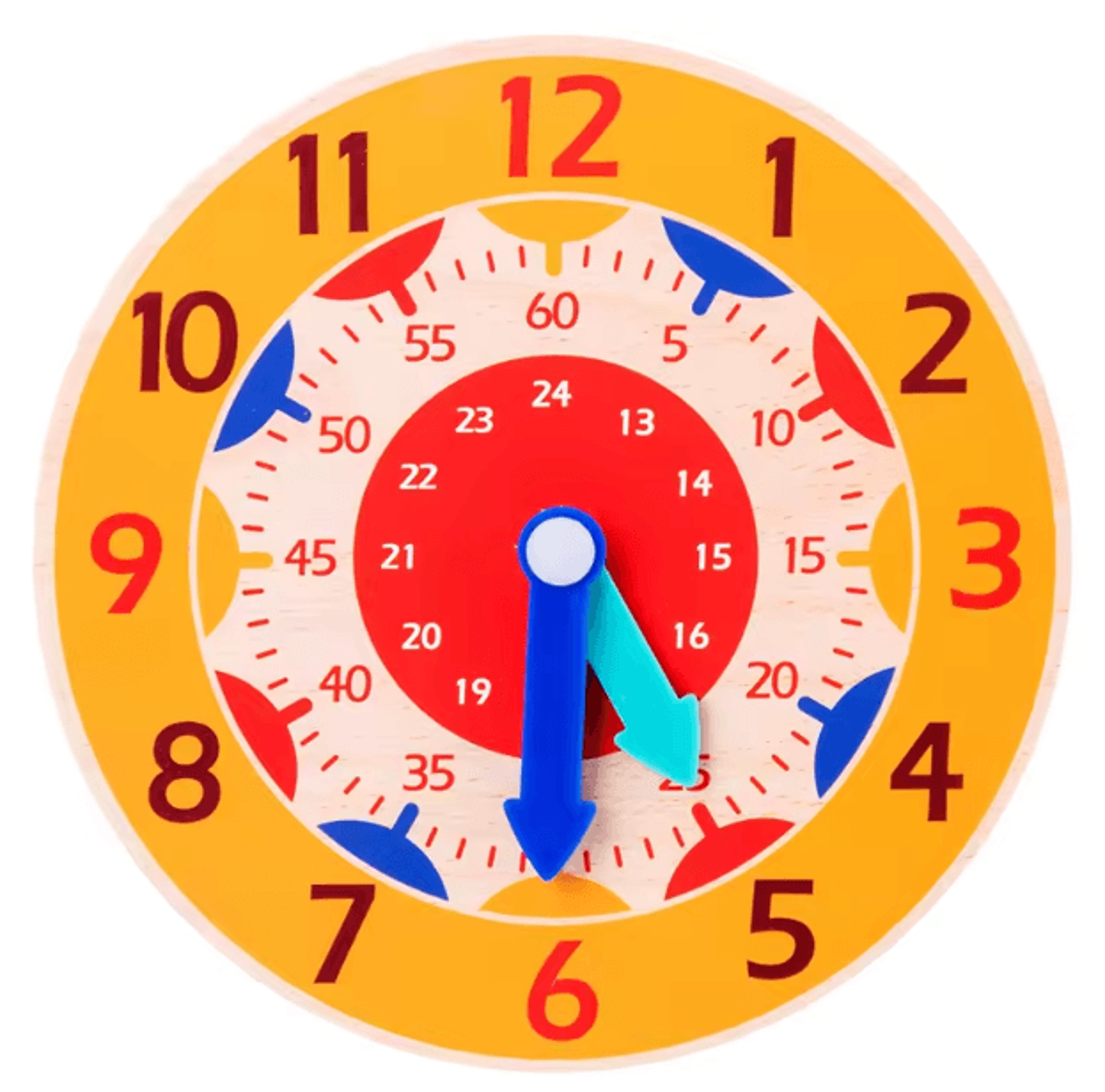 Montessori Wooden Clock Learning Toy  Kids Time Teaching Board With Number  Shape Puzzle 4