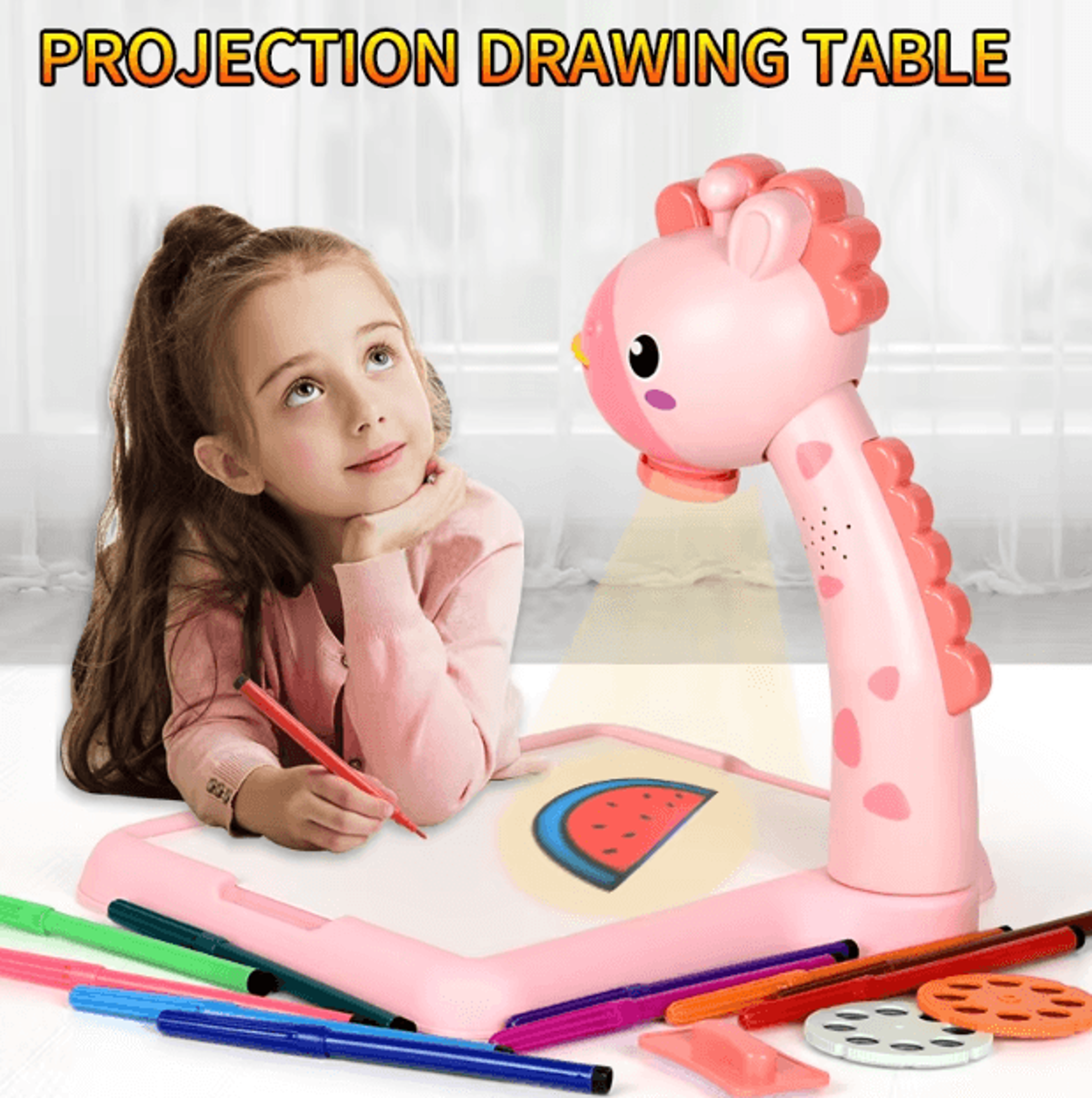 kids drawing projector table trace and draw art learning toy