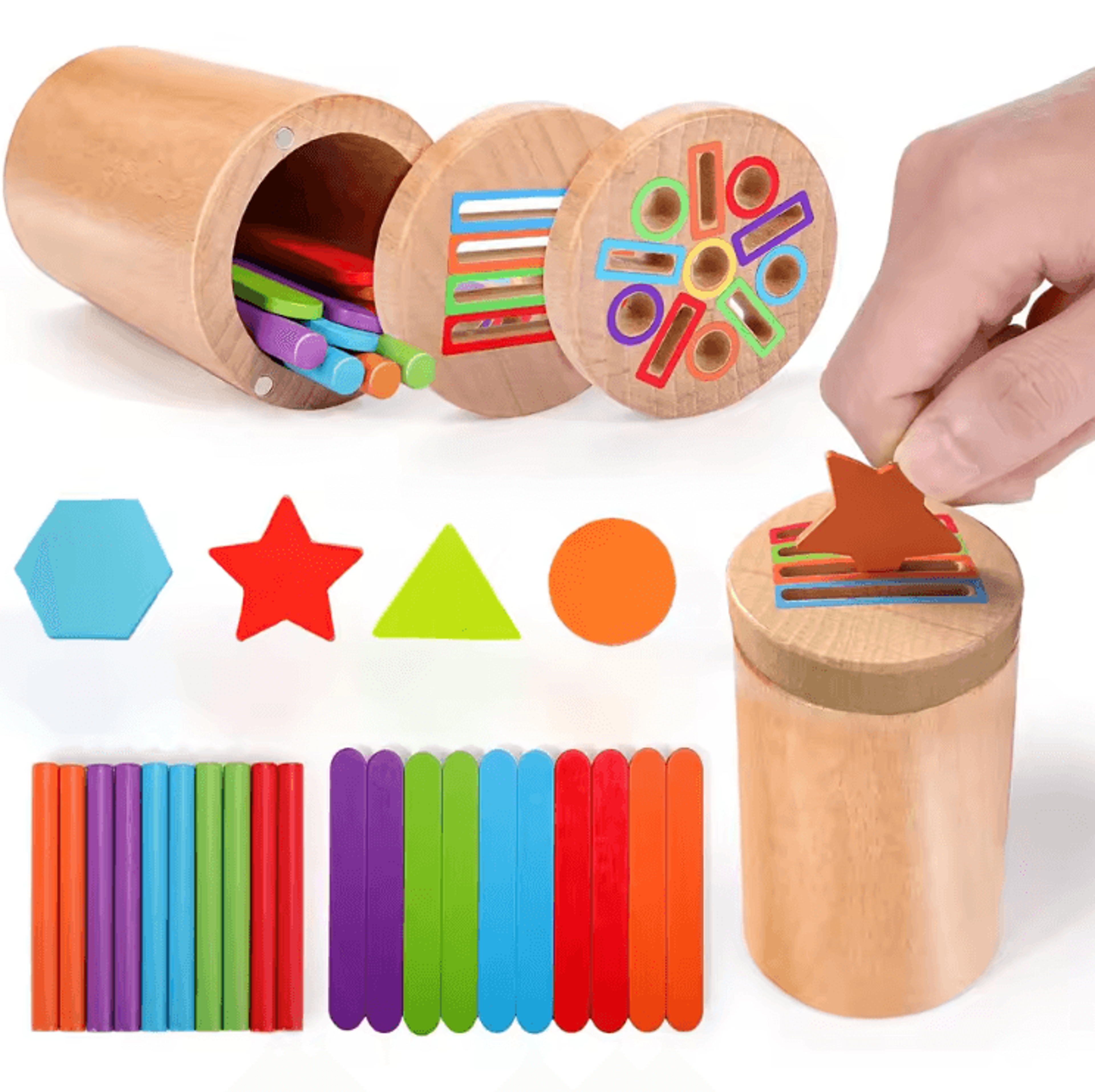 Montessori Wooden Color  Shape Sorting Toy  Kids Matching  Fine Motor Learning Game 3