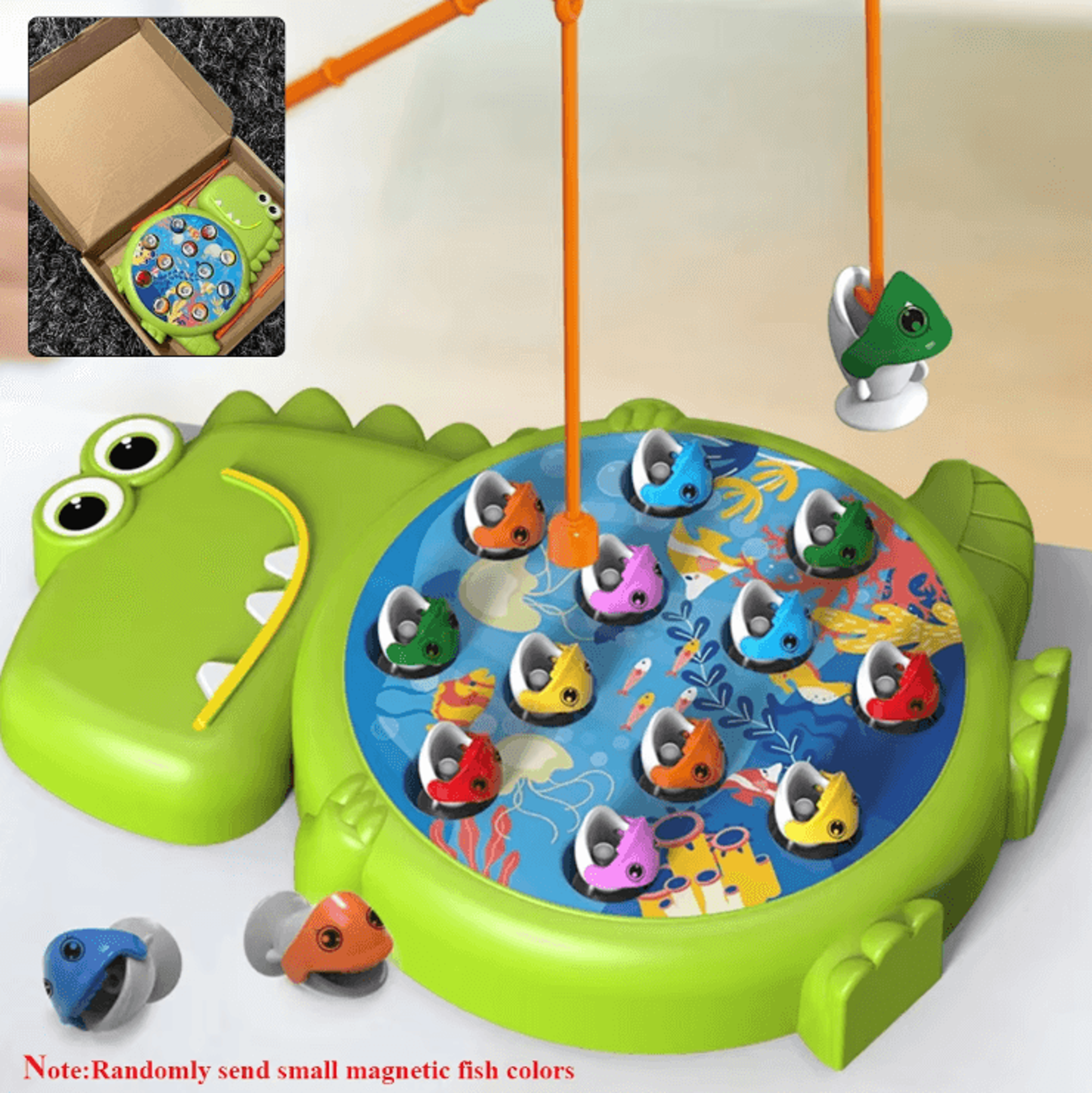 Dinosaur Magnetic Fishing Toy Set  Montessori Learning Game With Rod For Kids 1