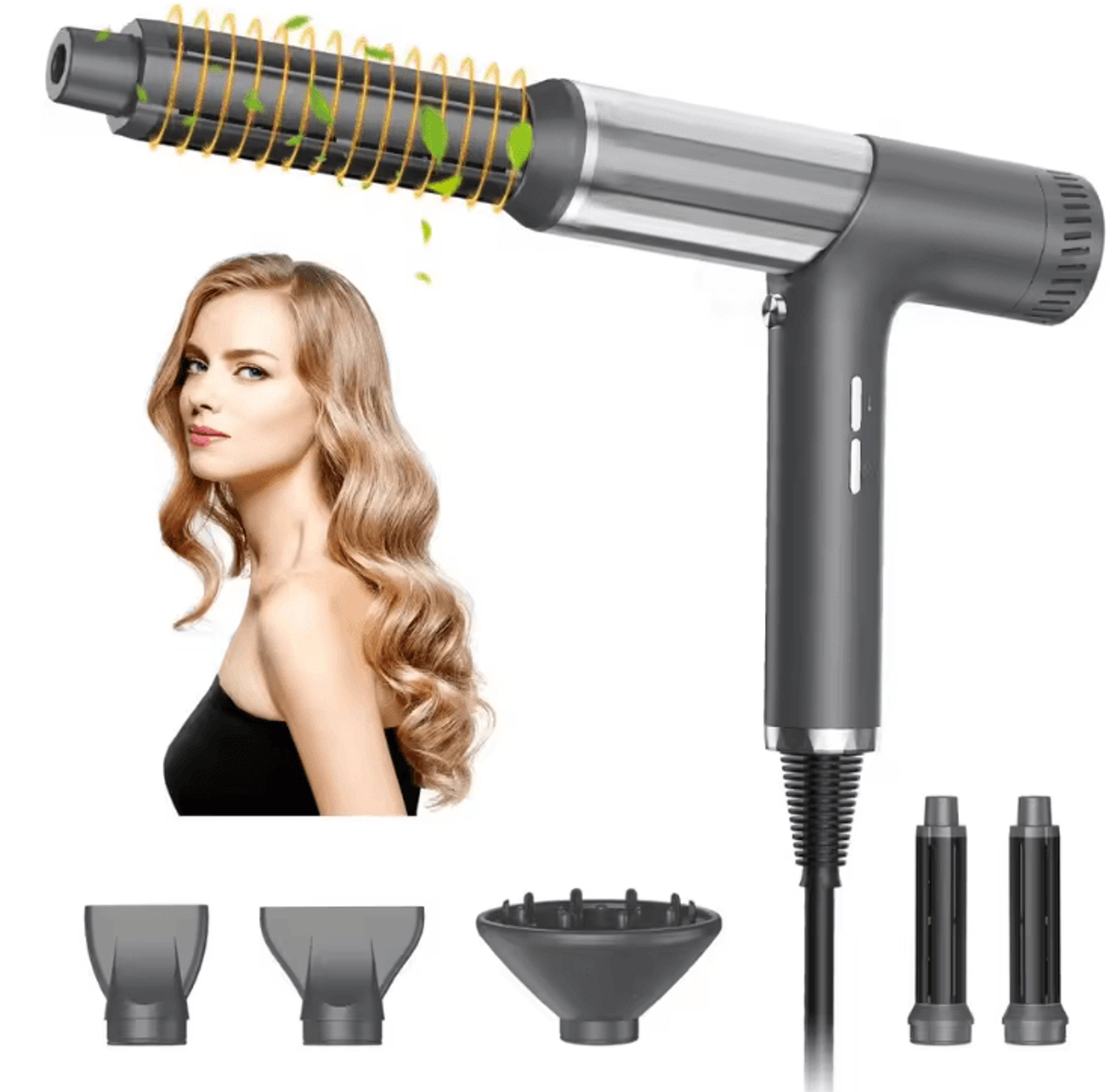 NoiseReducing 5in1 Ionic Hair Dryer Brush  HighSpeed Hot Air Styling  Straightening Tool 5